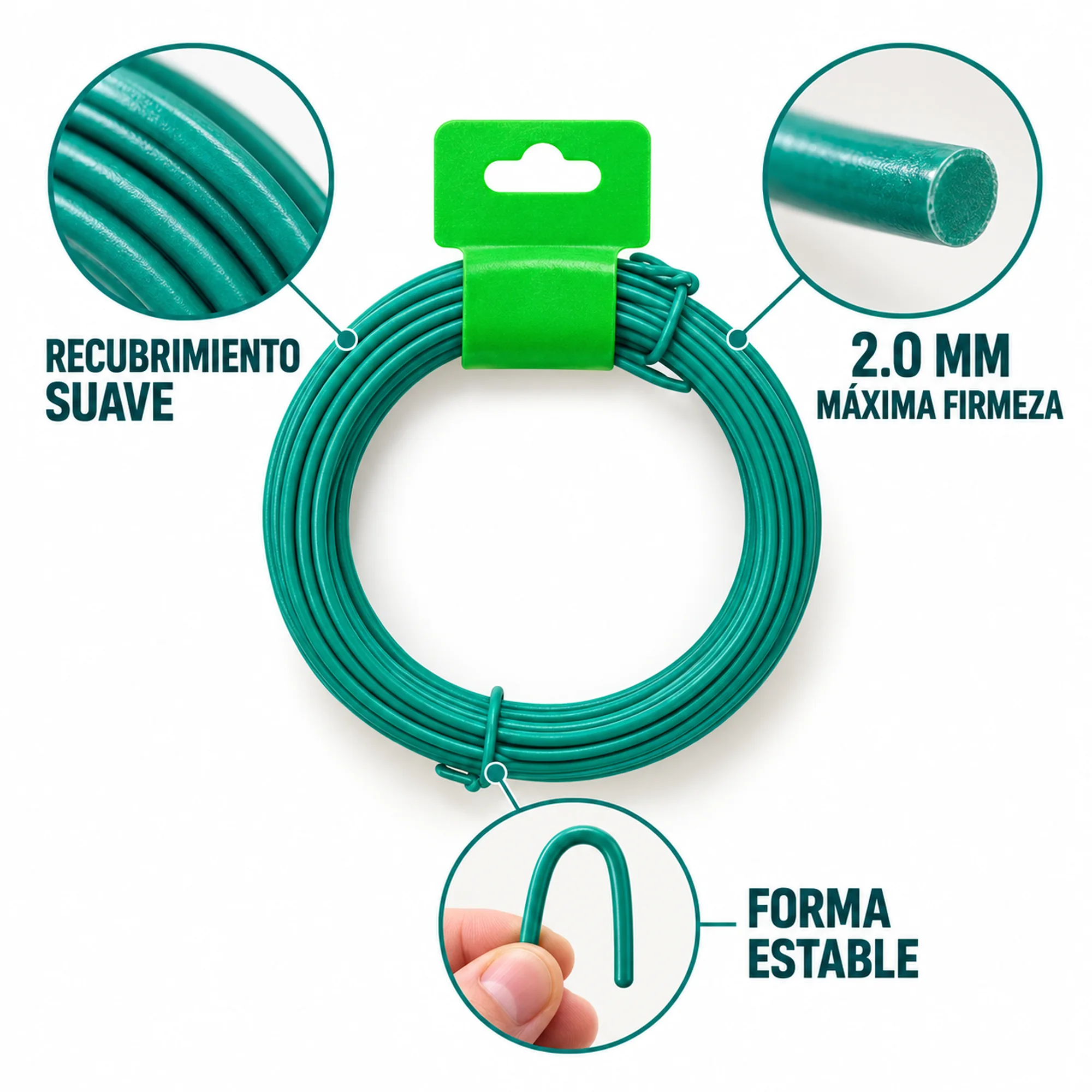 Alambre de amarre para jardín 2.0 mm × 10 m – SKU 40082 - Imagen 2