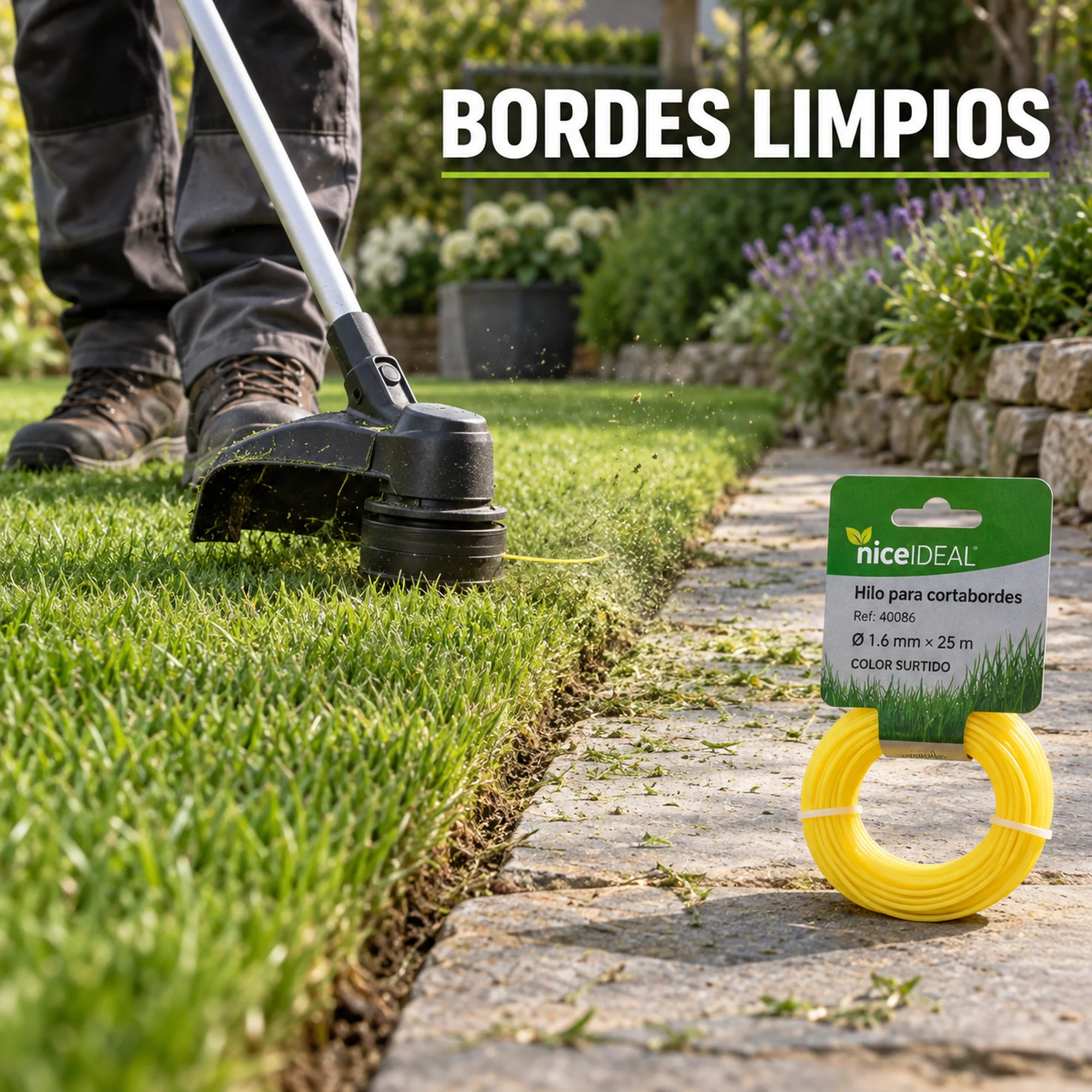 Hilo redondo para cortabordes 1.6 mm × 25 m – SKU 40086 - Imagen 4