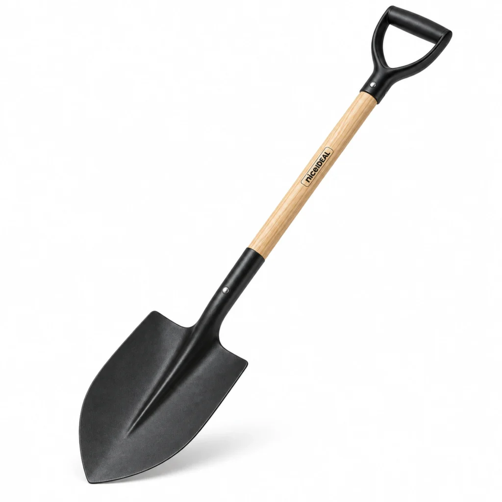 Pala de punta con mango de madera 28 × 106 cm – SKU 40090