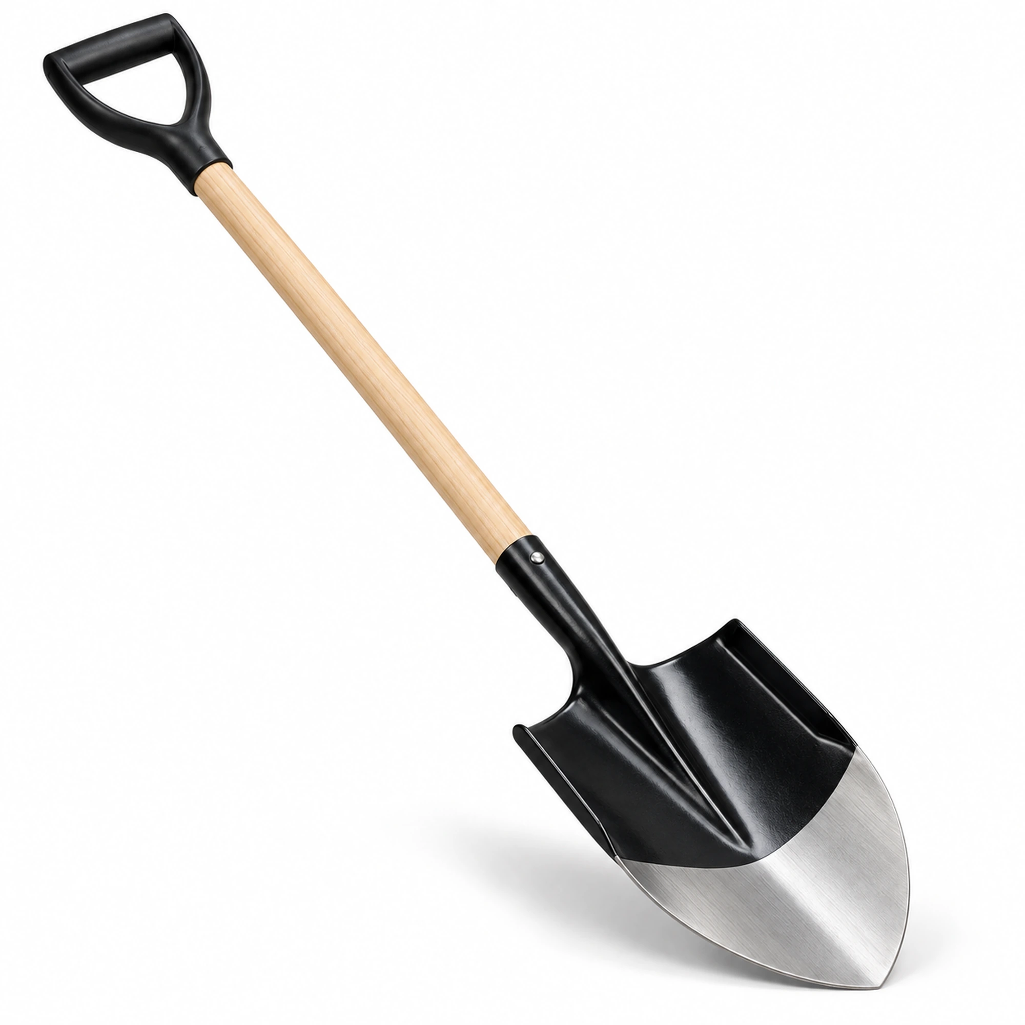 Pala de punta con mango de madera y filo pulido, 100 cm – SKU 40094