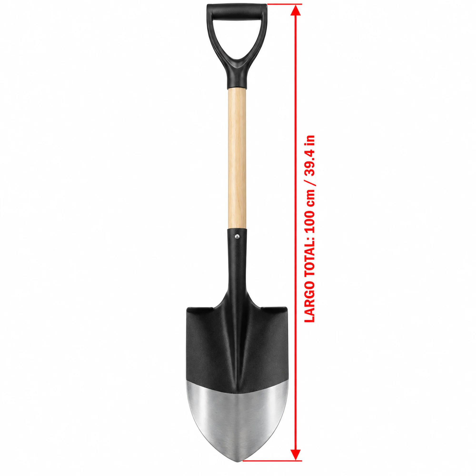 Pala de punta con mango de madera y filo pulido, 100 cm – SKU 40094 - Imagen 3