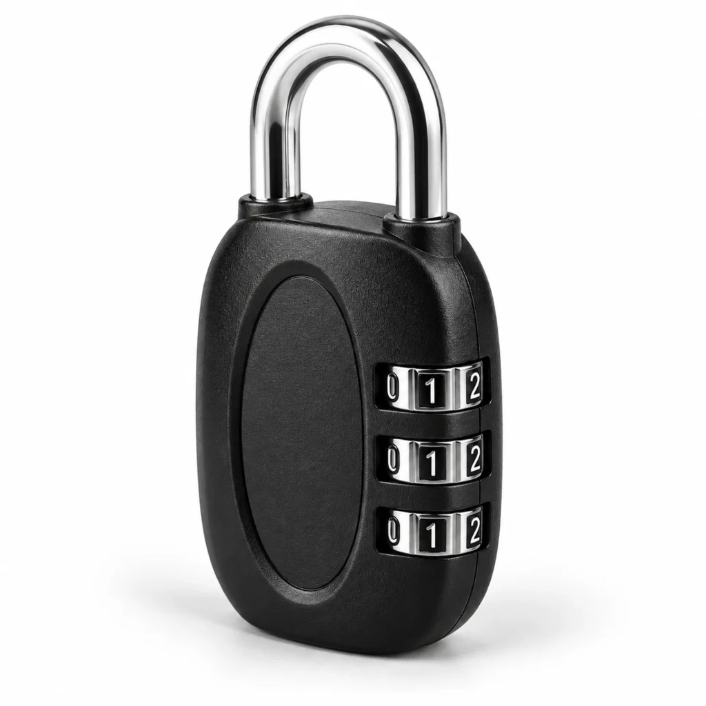 Candado negro BR41 con combinación de 3 dígitos, 62 × 29 × 13 mm – SKU 41002