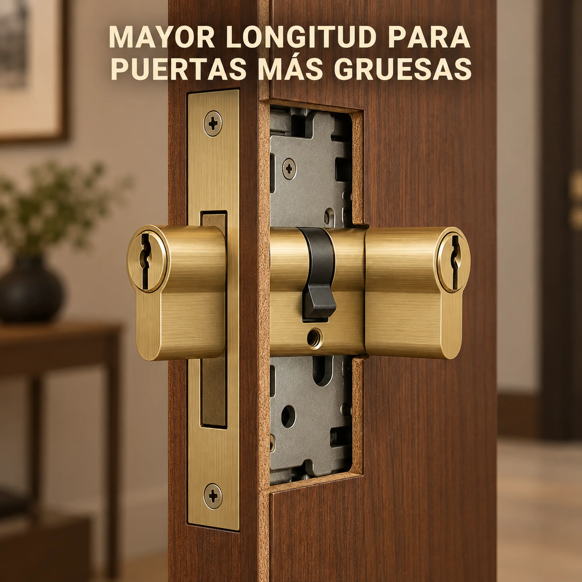 Cilindro europeo de latón 70 mm – SKU 41004 - Imagen 4