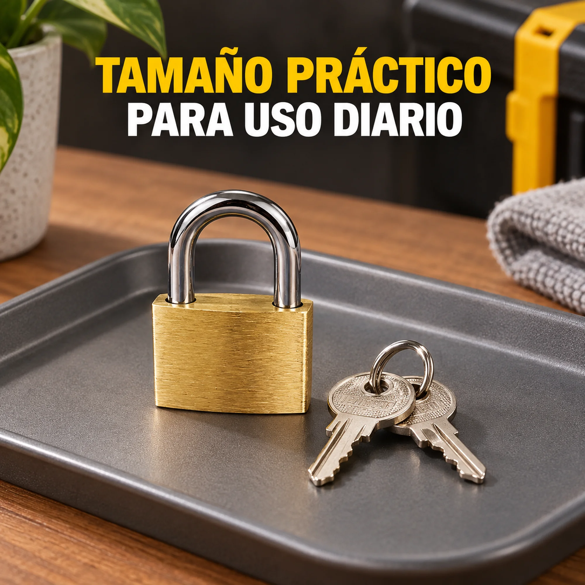 Candado de latón con arco ancho 30 mm – SKU 41011 - Imagen 4