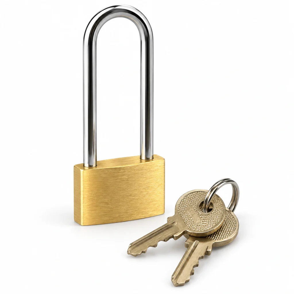 Candado de latón con arco largo 25 mm – SKU 41016