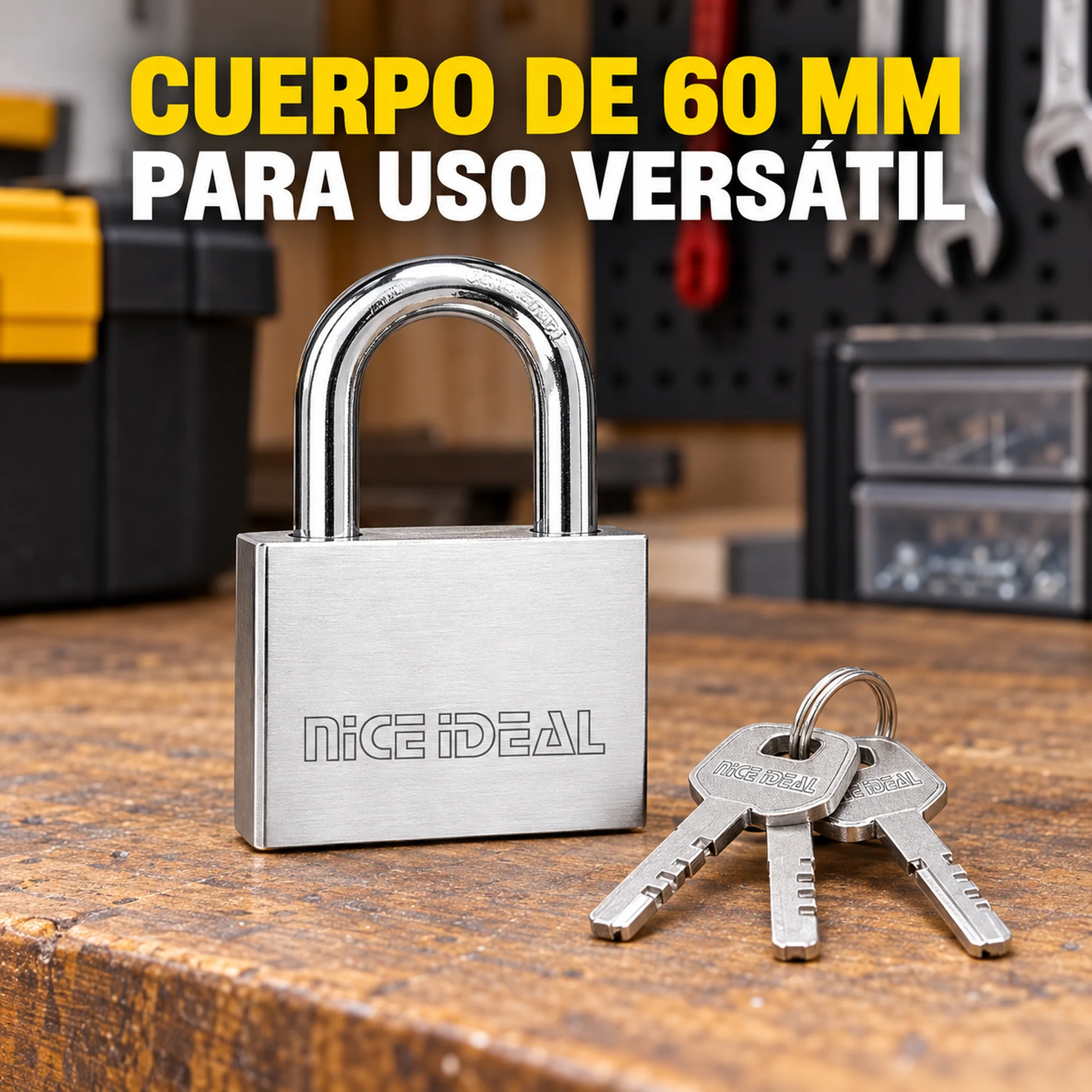 Candado de seguridad metálico 60 mm – SKU 41024 - Imagen 4