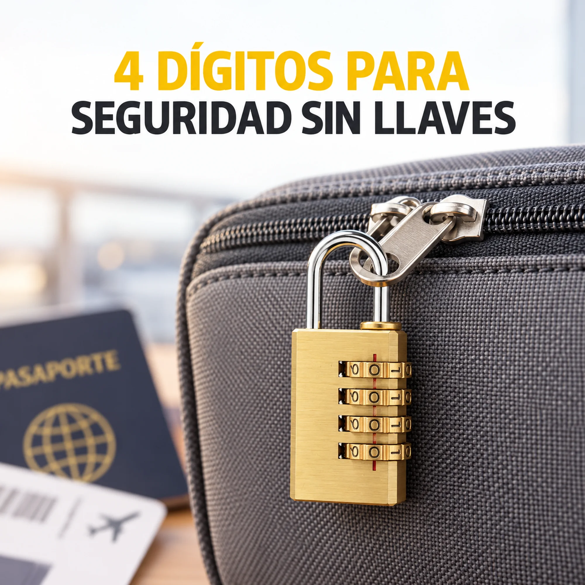 Candado de combinación de 4 dígitos – SKU 41027 - Imagen 4