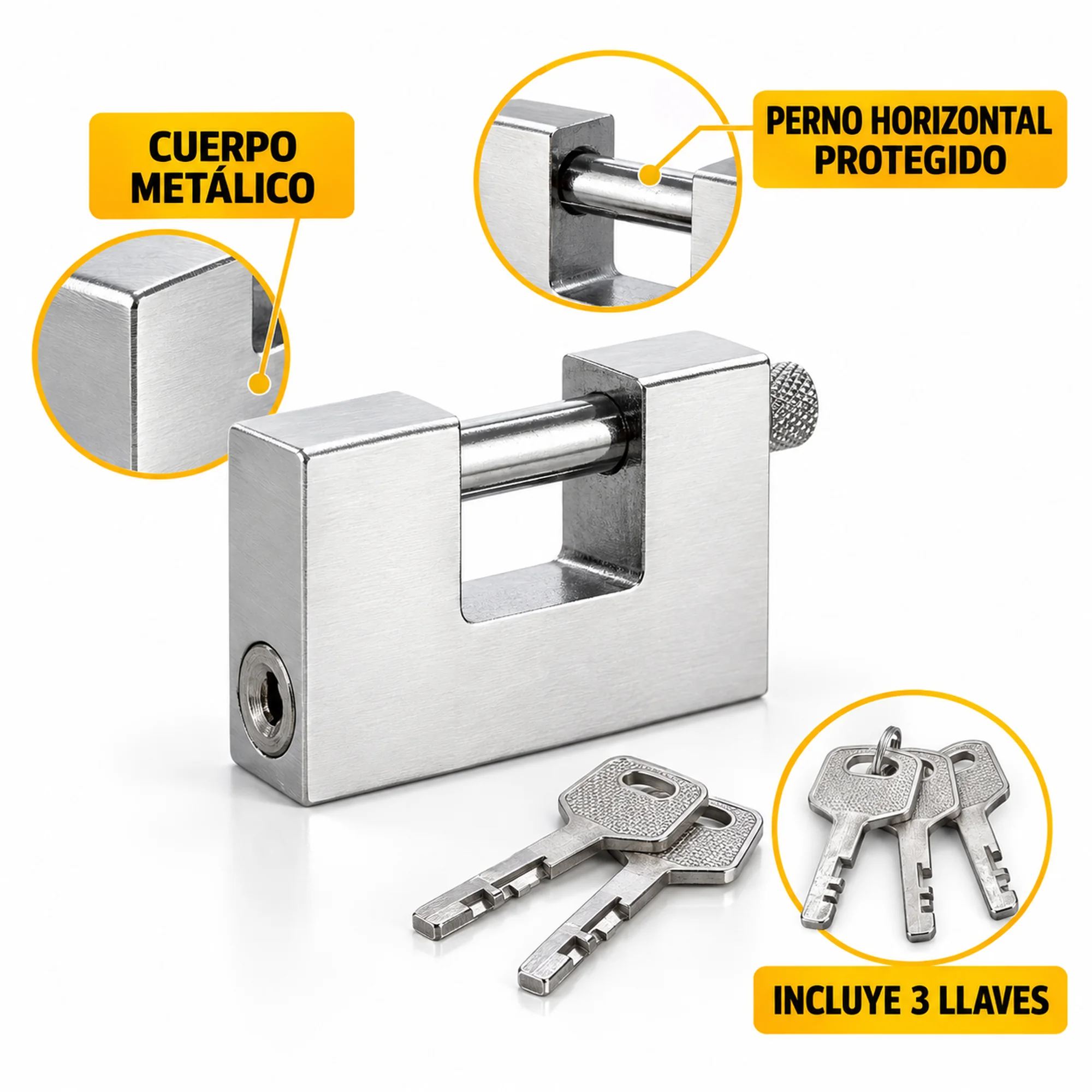 Candado de bloque metálico 50 mm – SKU 41028 - Imagen 2