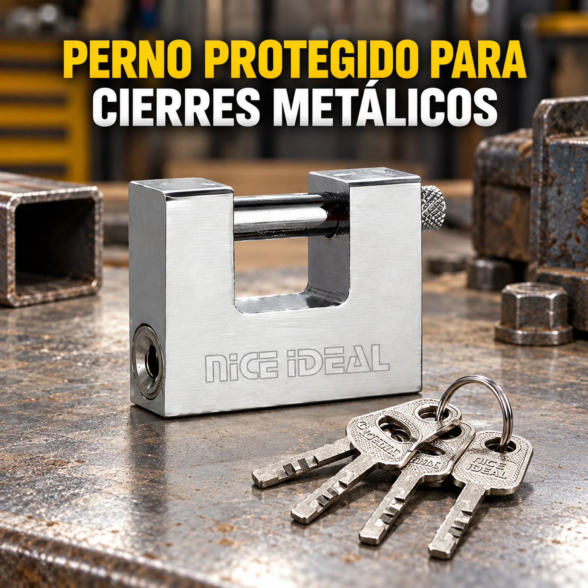 Candado de bloque metálico 50 mm – SKU 41028 - Imagen 4