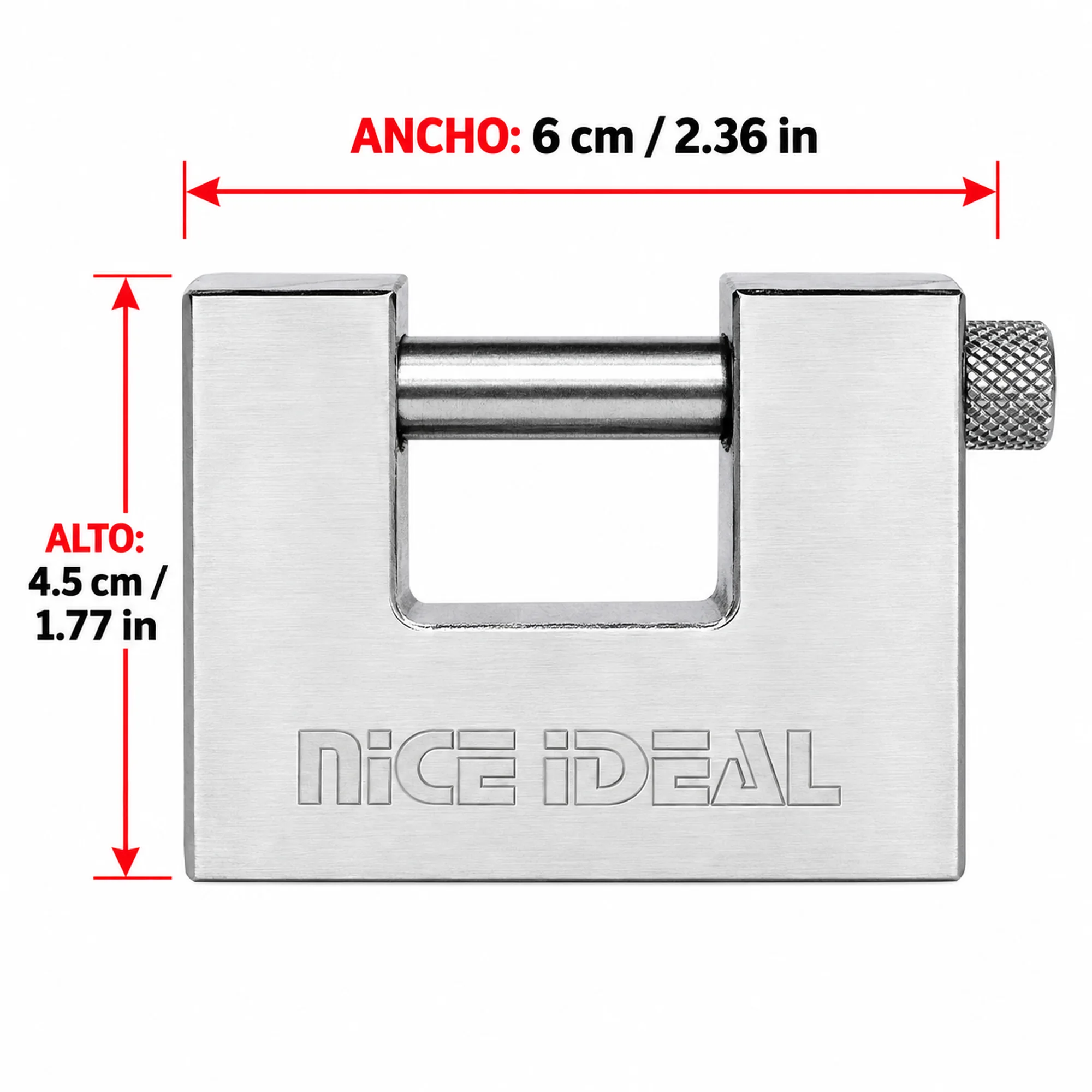 Candado de bloque metálico 60 mm – SKU 41029 - Imagen 3