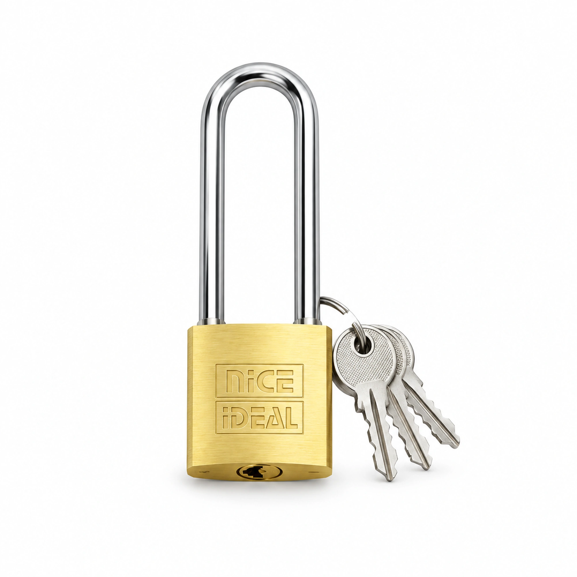 Candado de latón de 25 mm con arco largo – SKU 41040