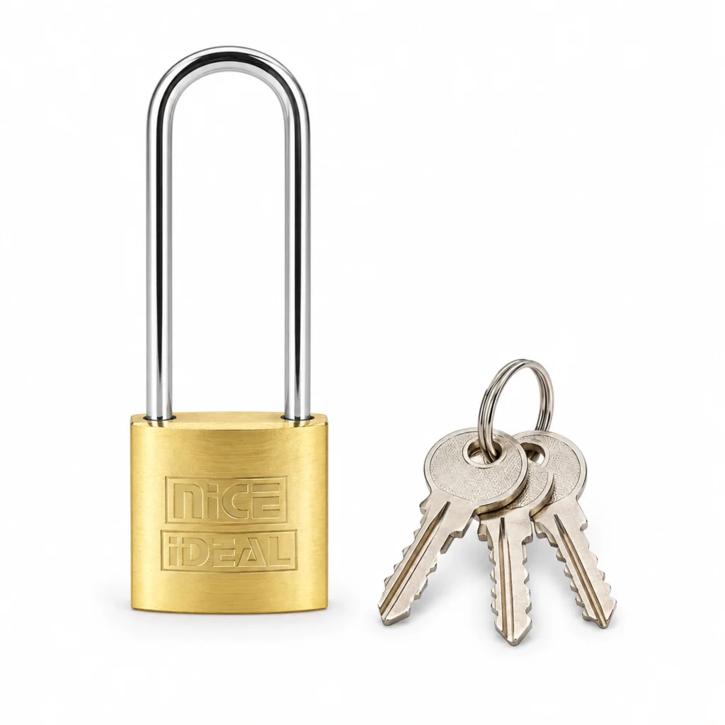 Candado de latón de 38 mm con arco extra largo – SKU 41042