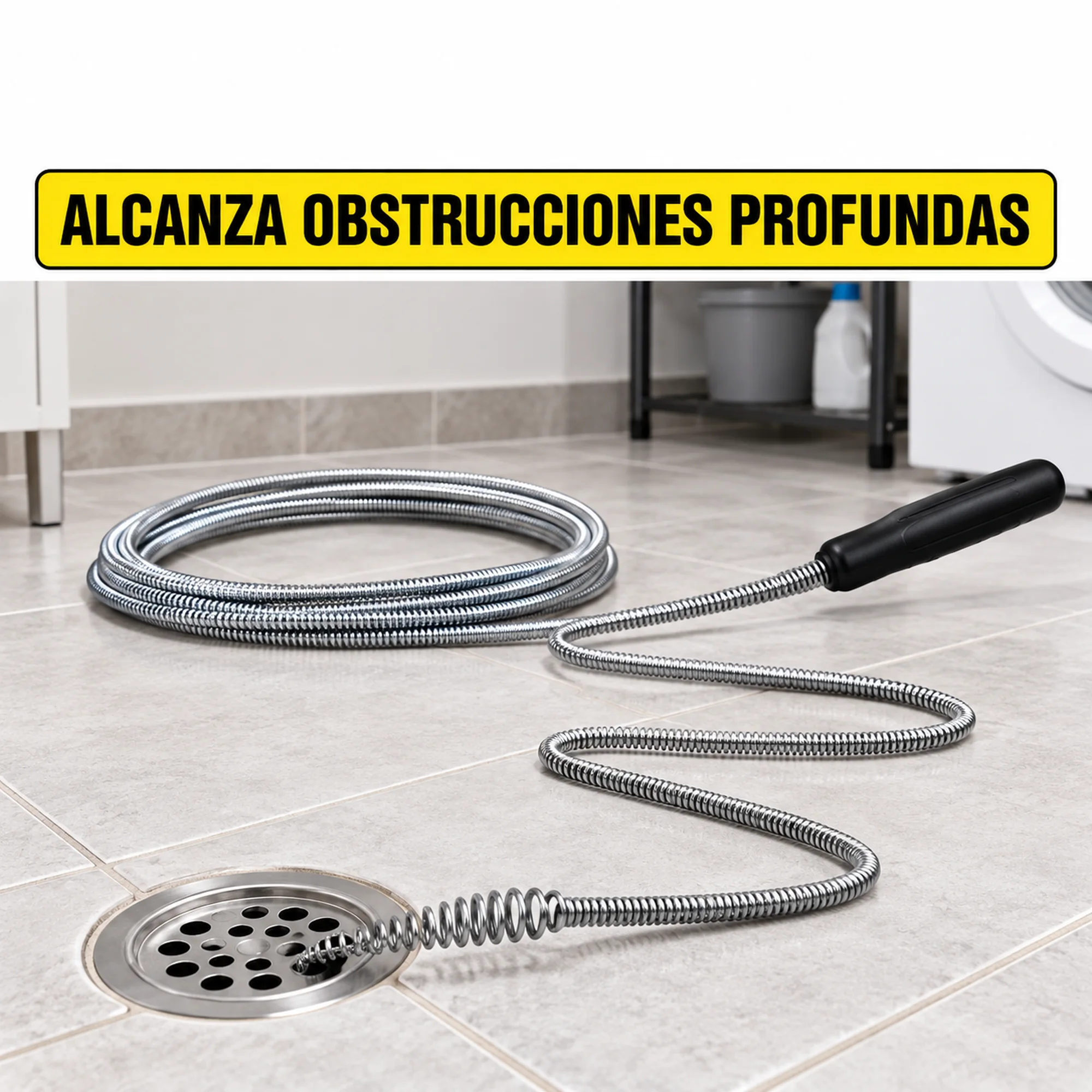 Desatascador manual de tuberías de 3 m – SKU 41648 - Imagen 4