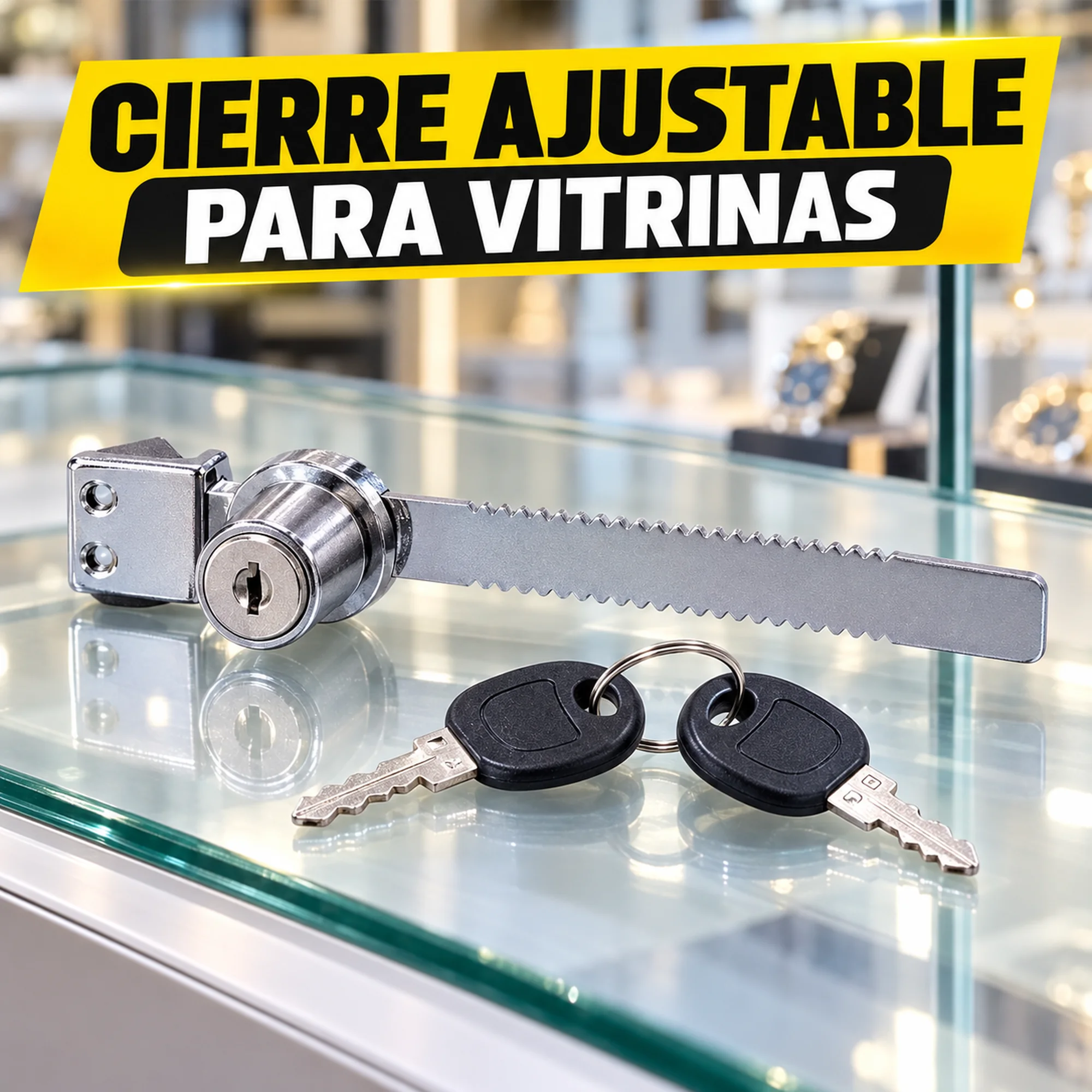 Cerradura para vitrina de vidrio, modelo 318 – SKU 42565 - Imagen 4