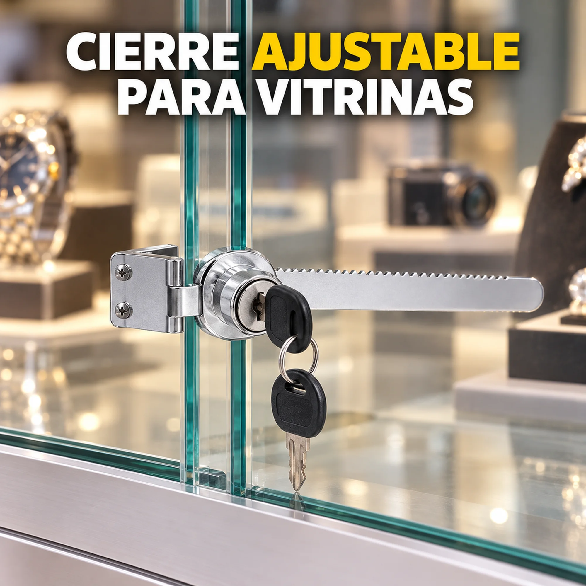 Cerradura para vitrina de vidrio, modelo 328 – SKU 42566 - Imagen 4