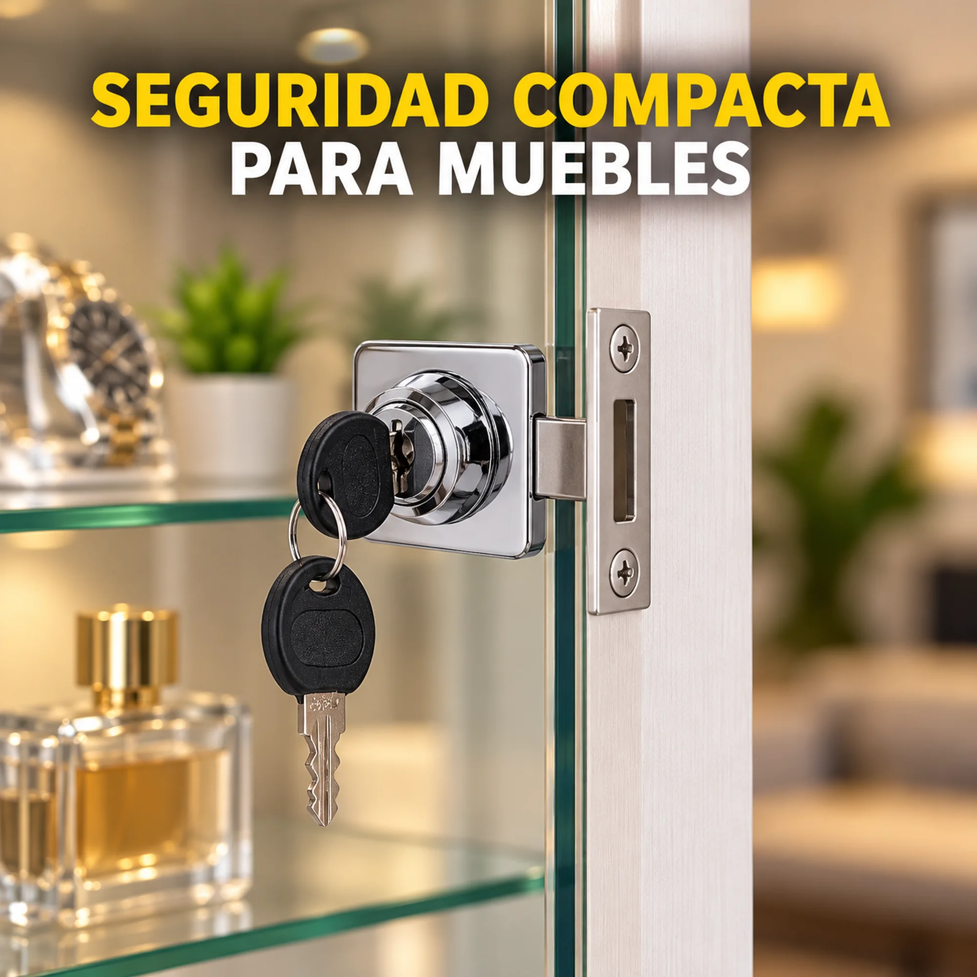 Cerradura compacta para mueble, modelo 407C – SKU 42567 - Imagen 4