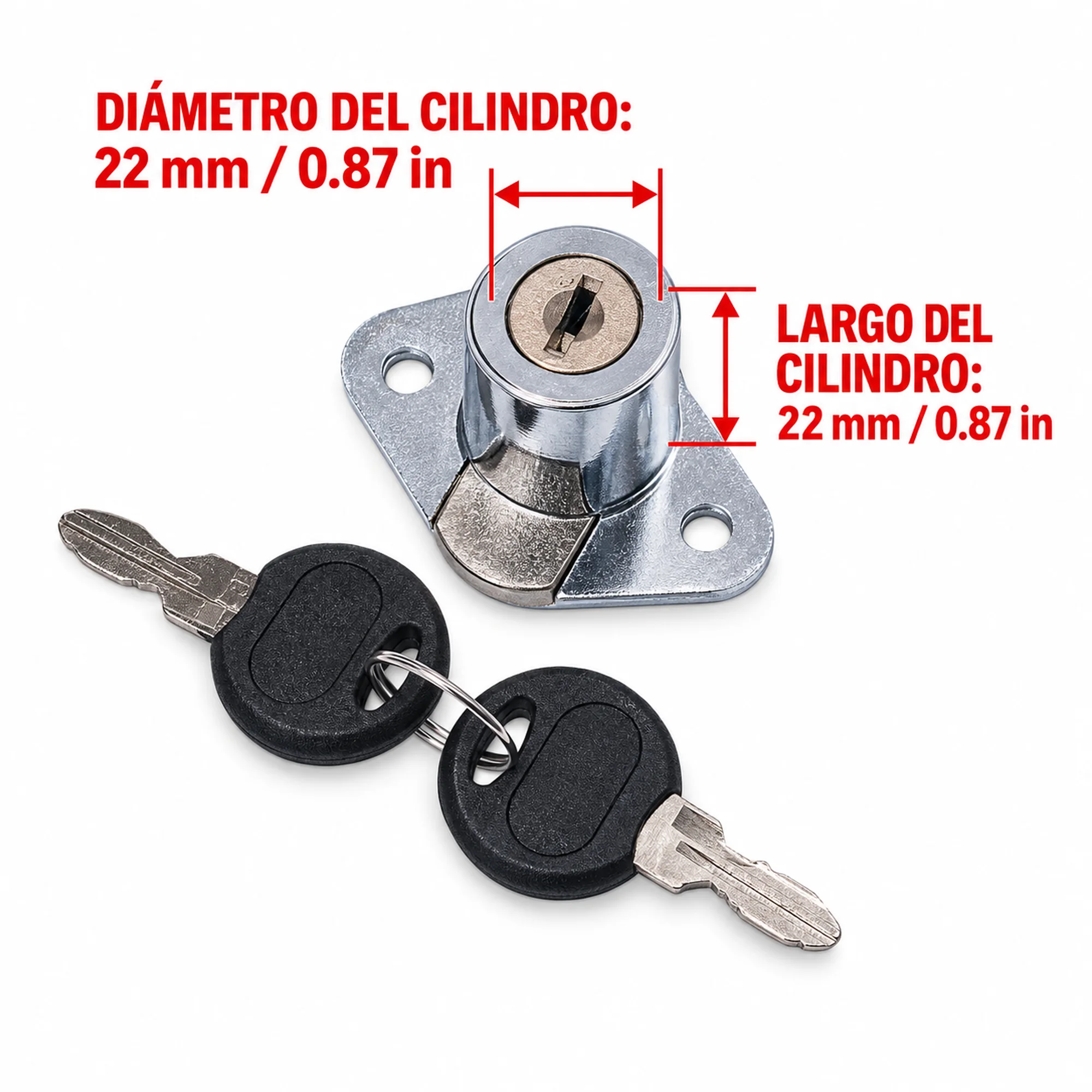 Cerradura compacta para mueble, modelo 106A – SKU 42570 - Imagen 3
