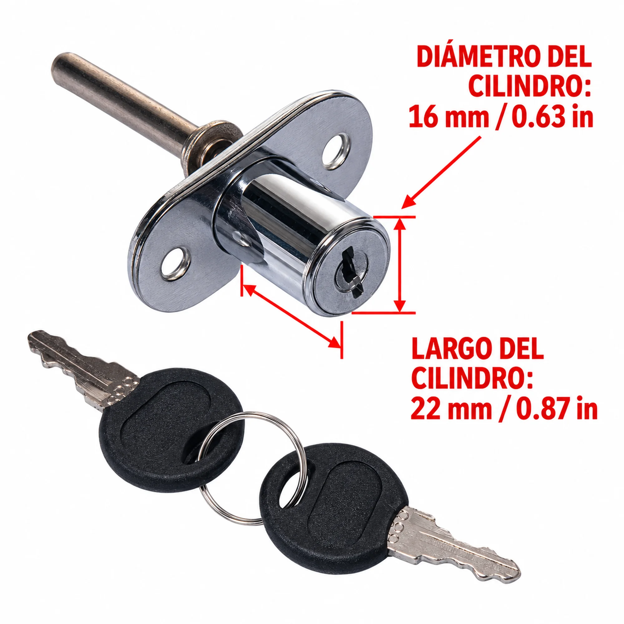 Cerradura para cajón, modelo 288-16 – SKU 42571 - Imagen 3