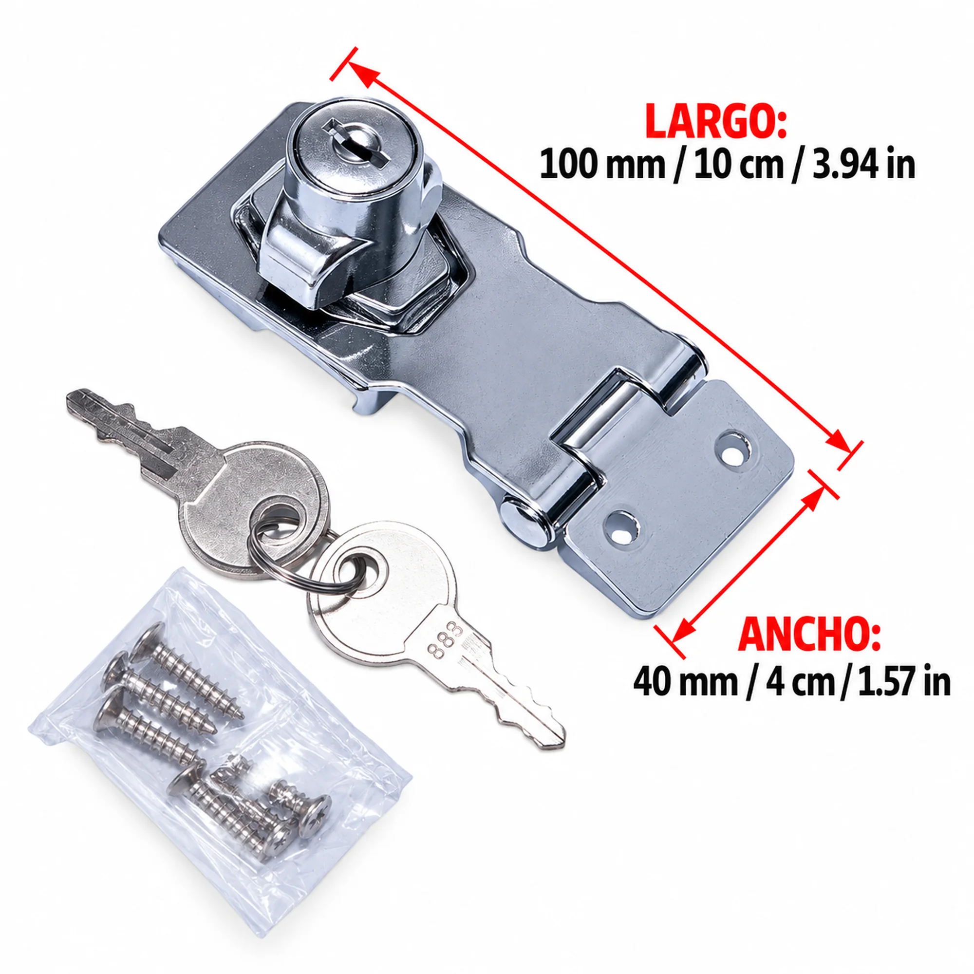 Cerrojo de bloqueo con llave, 4 pulgadas – SKU 42576 - Imagen 3