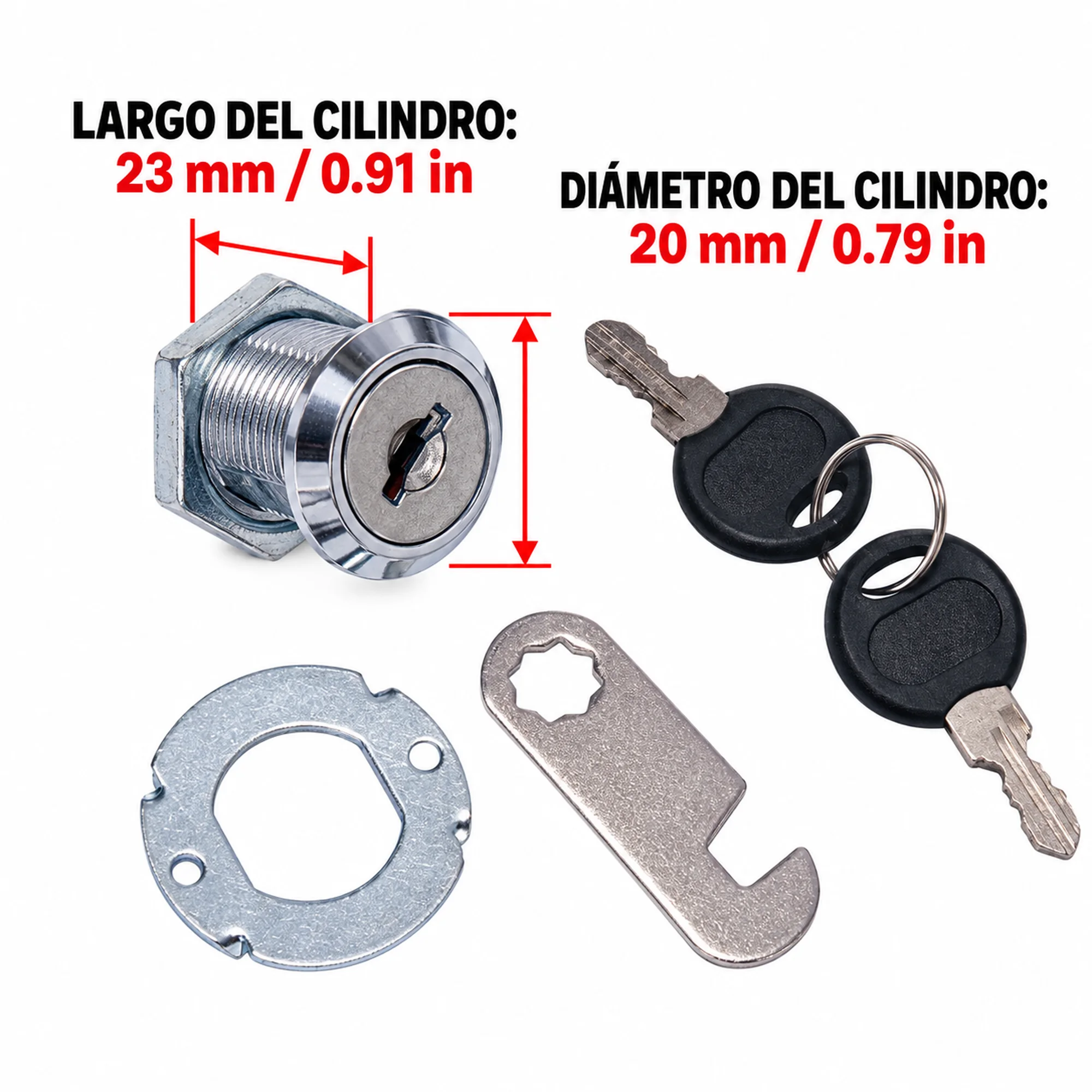 Cerradura de leva para cajón, modelo 103-20 – SKU 42577 - Imagen 3