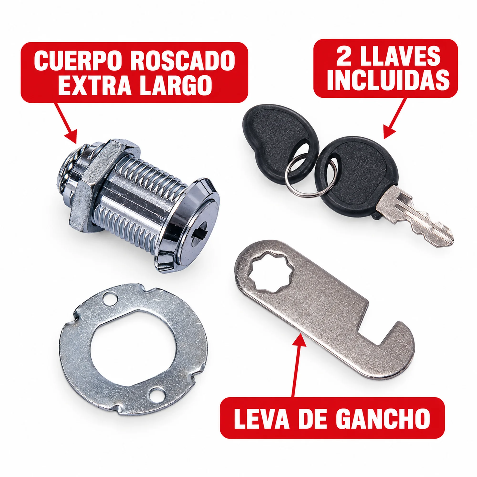 Cerradura de leva para cajón, modelo 103-30 – SKU 42579 - Imagen 2