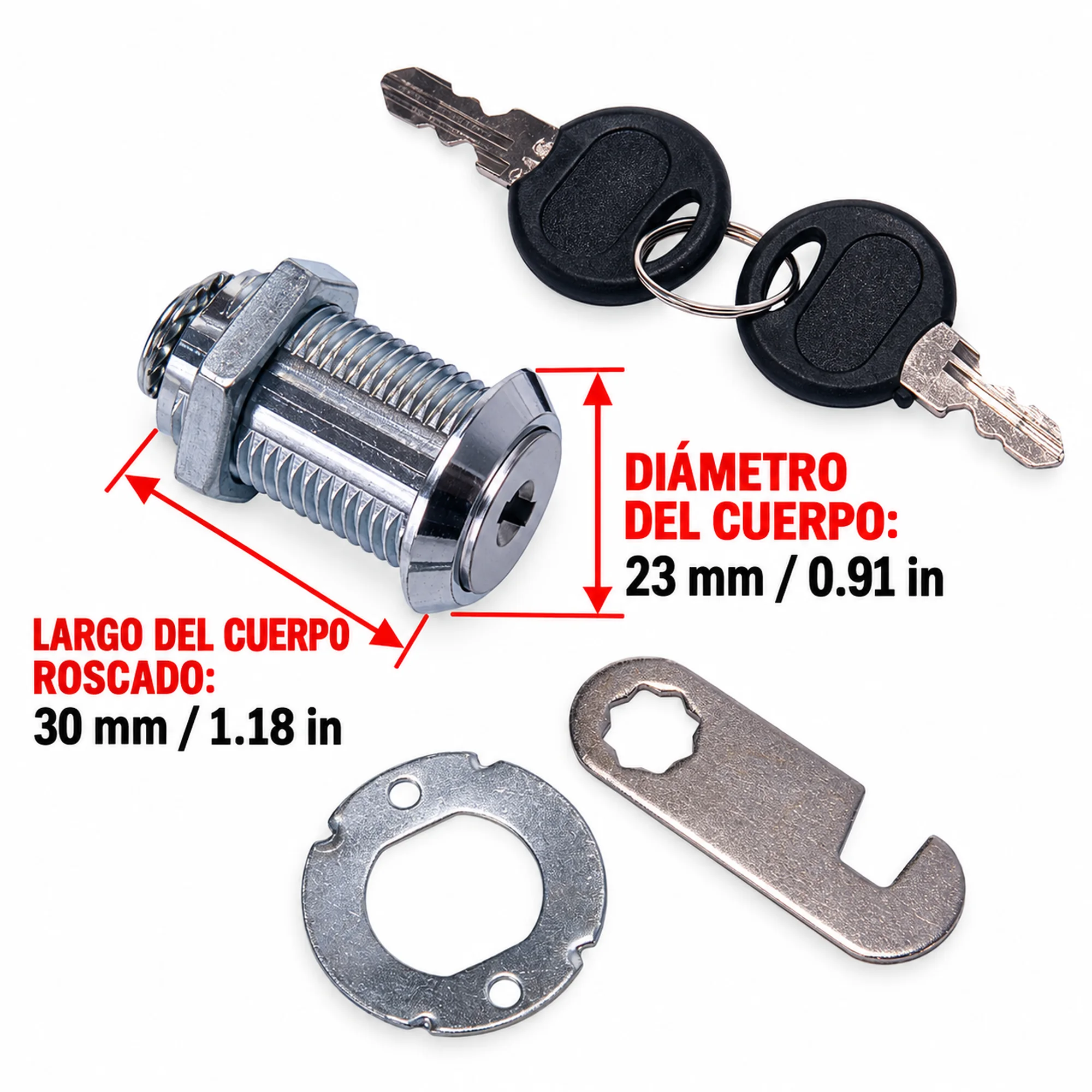 Cerradura de leva para cajón, modelo 103-30 – SKU 42579 - Imagen 3
