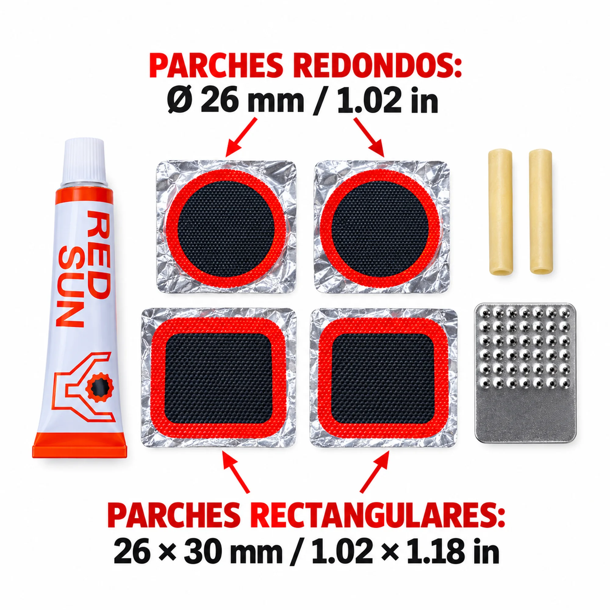 Kit de parches para cámaras de bicicleta y moto – SKU 42583 - Imagen 3