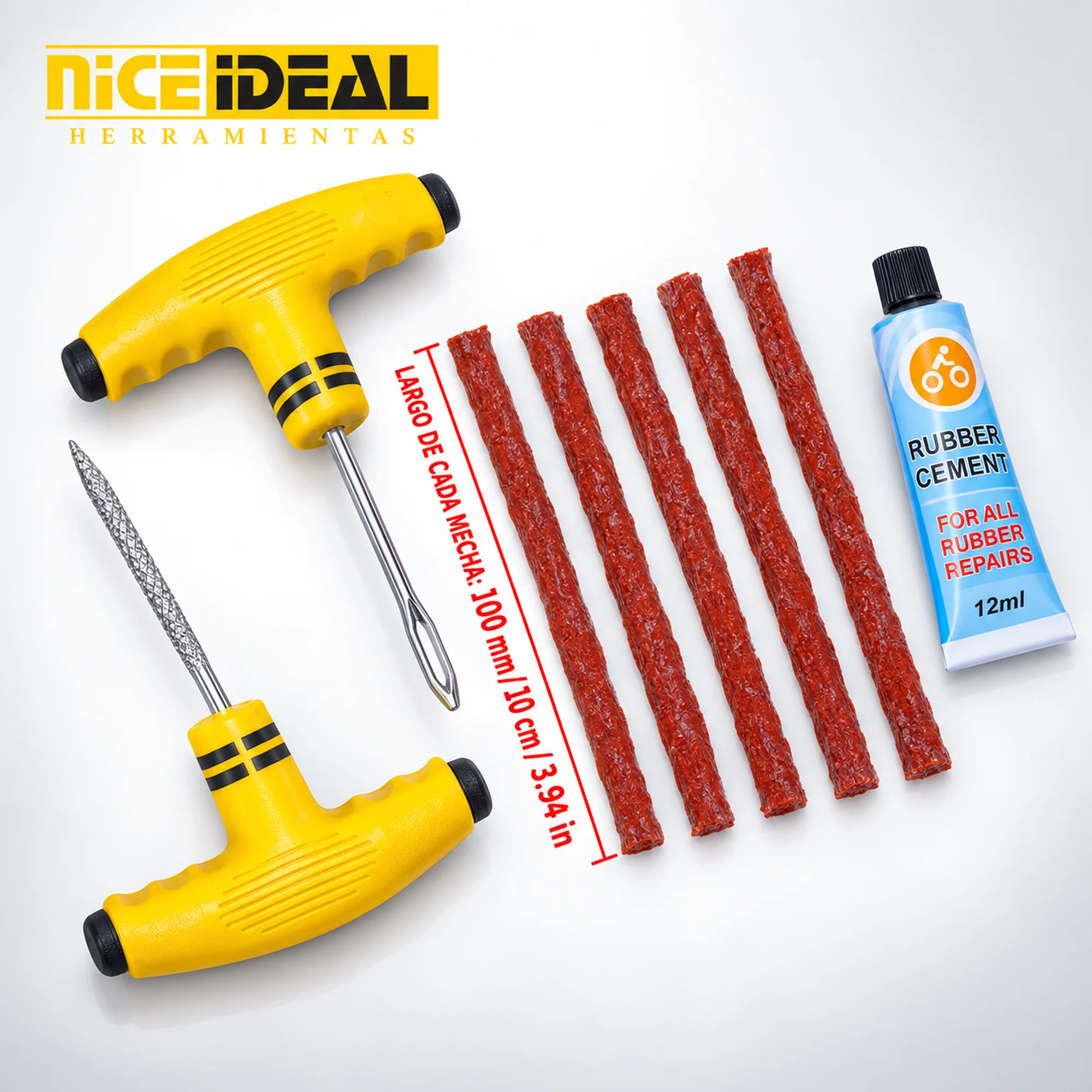 Kit de reparación de neumáticos tubeless con mango en T – SKU 42587 - Imagen 3