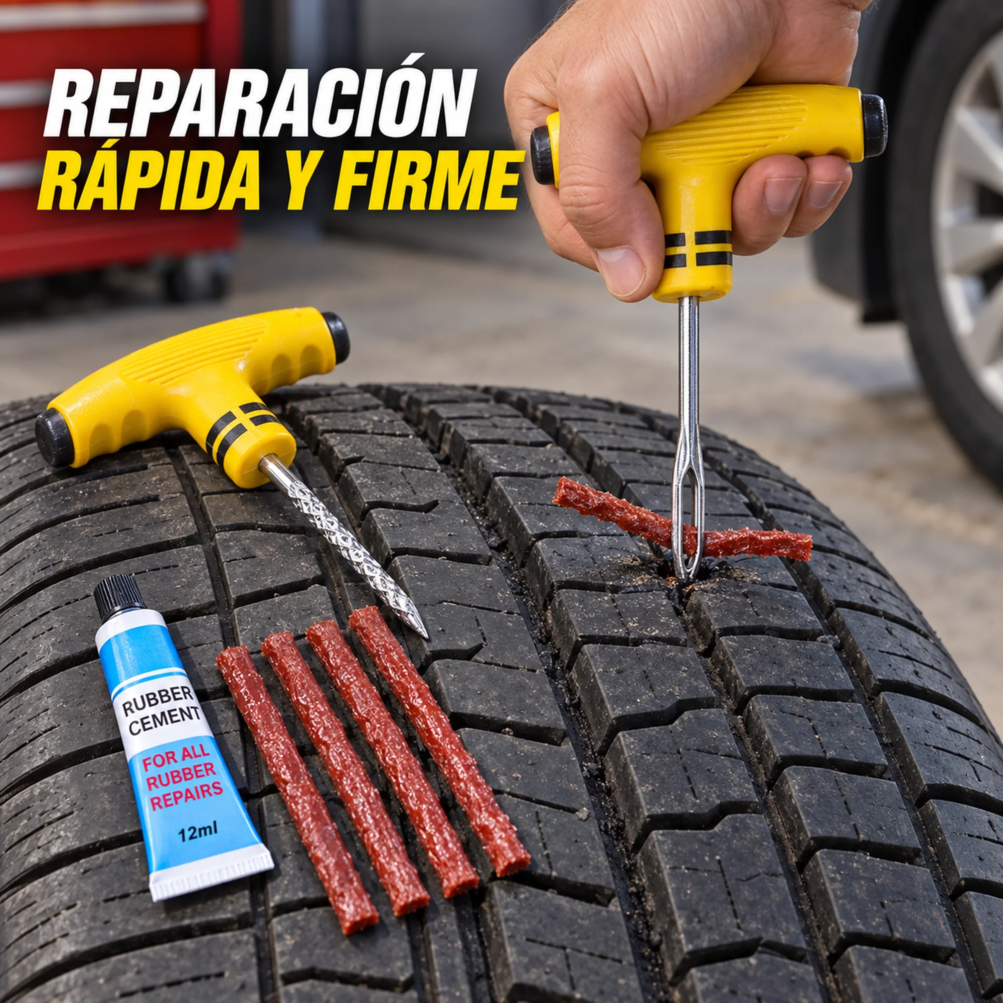 Kit de reparación de neumáticos tubeless con mango en T – SKU 42587 - Imagen 4