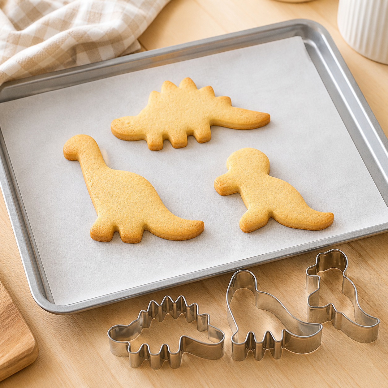 Set de cortadores de galletas de dinosaurios en acero inoxidable, 3 piezas - Imagen 7
