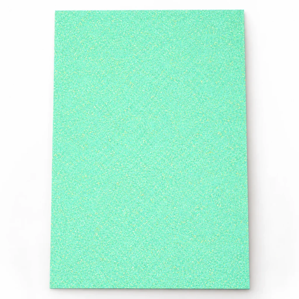 Lámina de Goma EVA celeste aqua con glitter dorado, 40 x 60 cm, 2 mm