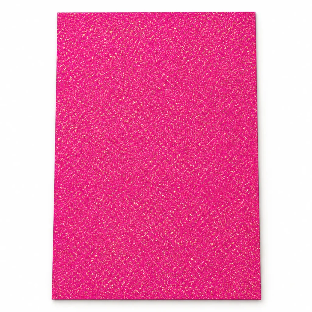 Lámina de Goma EVA fucsia con glitter dorado, 40 x 60 cm, 2 mm
