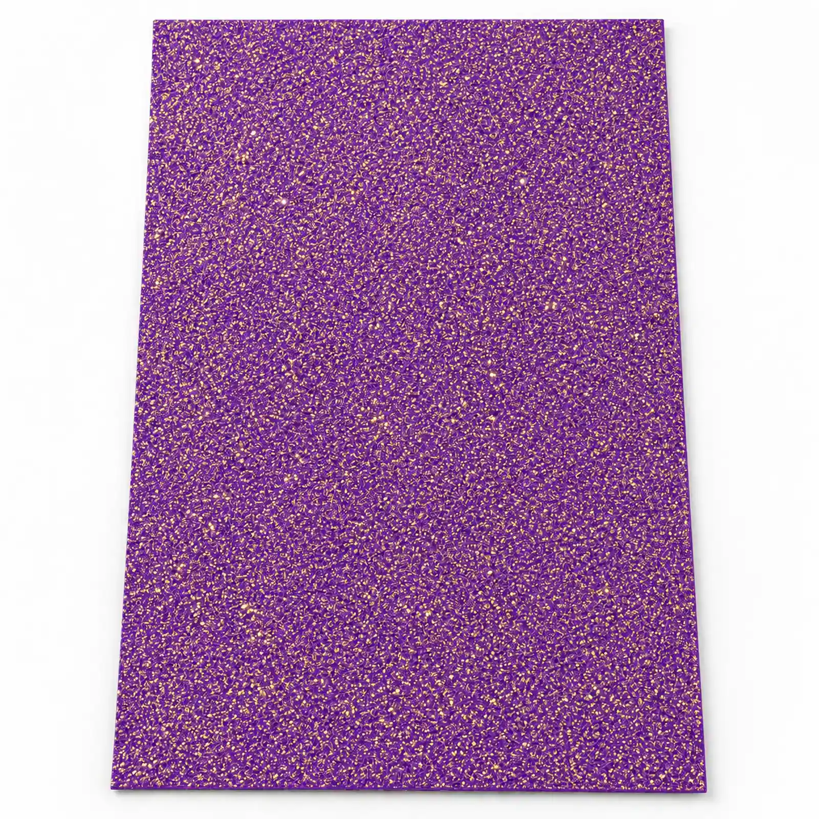 Lámina de Goma EVA violeta oscuro con glitter dorado, 40 x 60 cm, 2 mm
