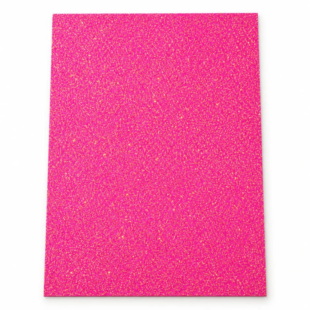 Lámina de Goma EVA rosa intenso con glitter dorado, 40 x 60 cm, 2 mm