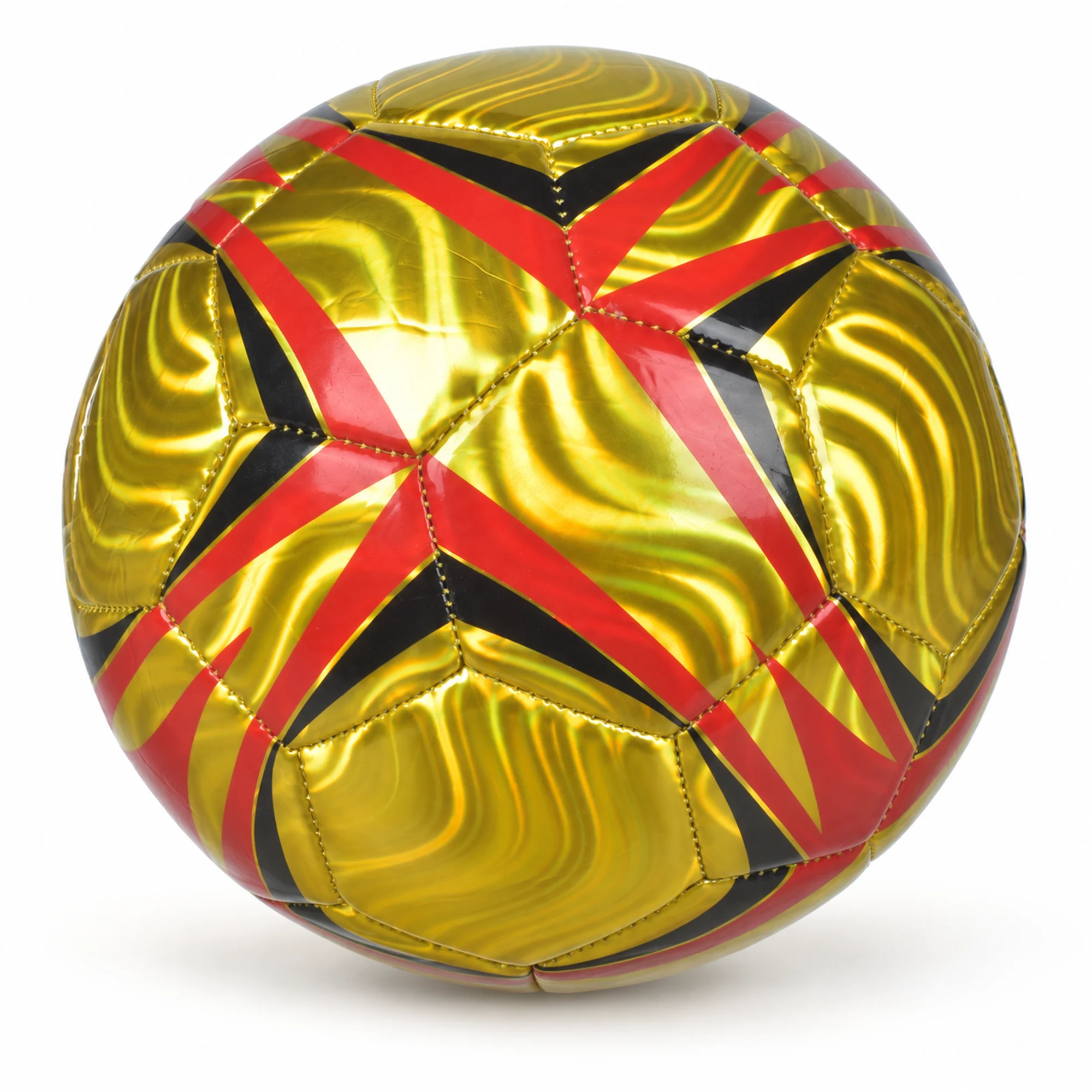Balón de Fútbol Dorado y Rojo N.º 5, 21,5 cm