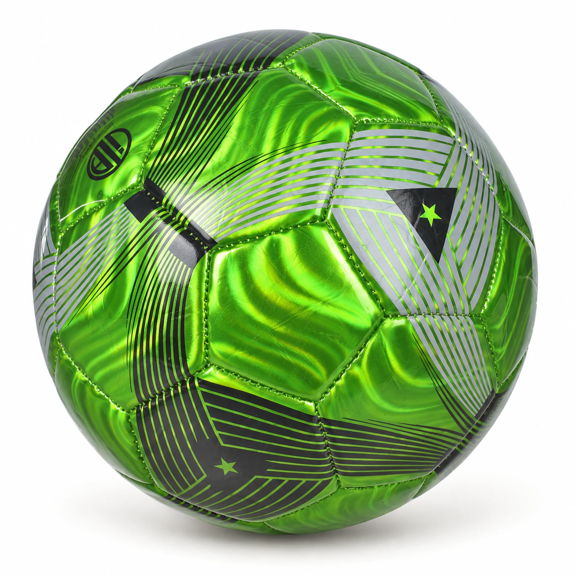 Balón de Fútbol Metalizado Verde N.º 5, 21,5 cm