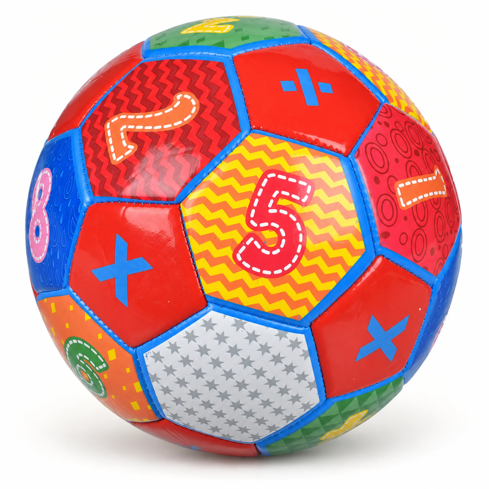 Balón de Fútbol Números Colorido N.º 5, 21,5 cm