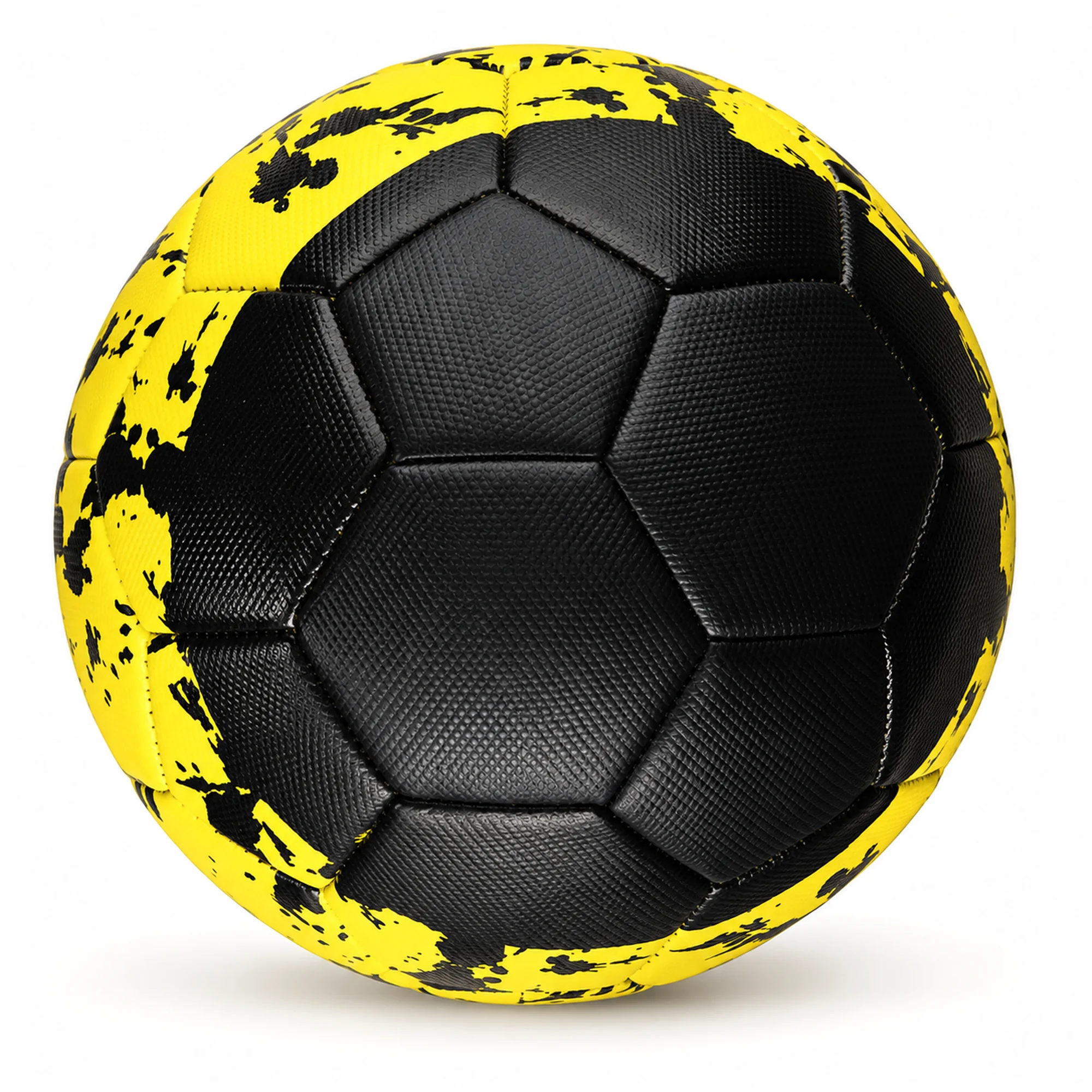 Balón de Fútbol Texturado Negro y Amarillo, 21 cm