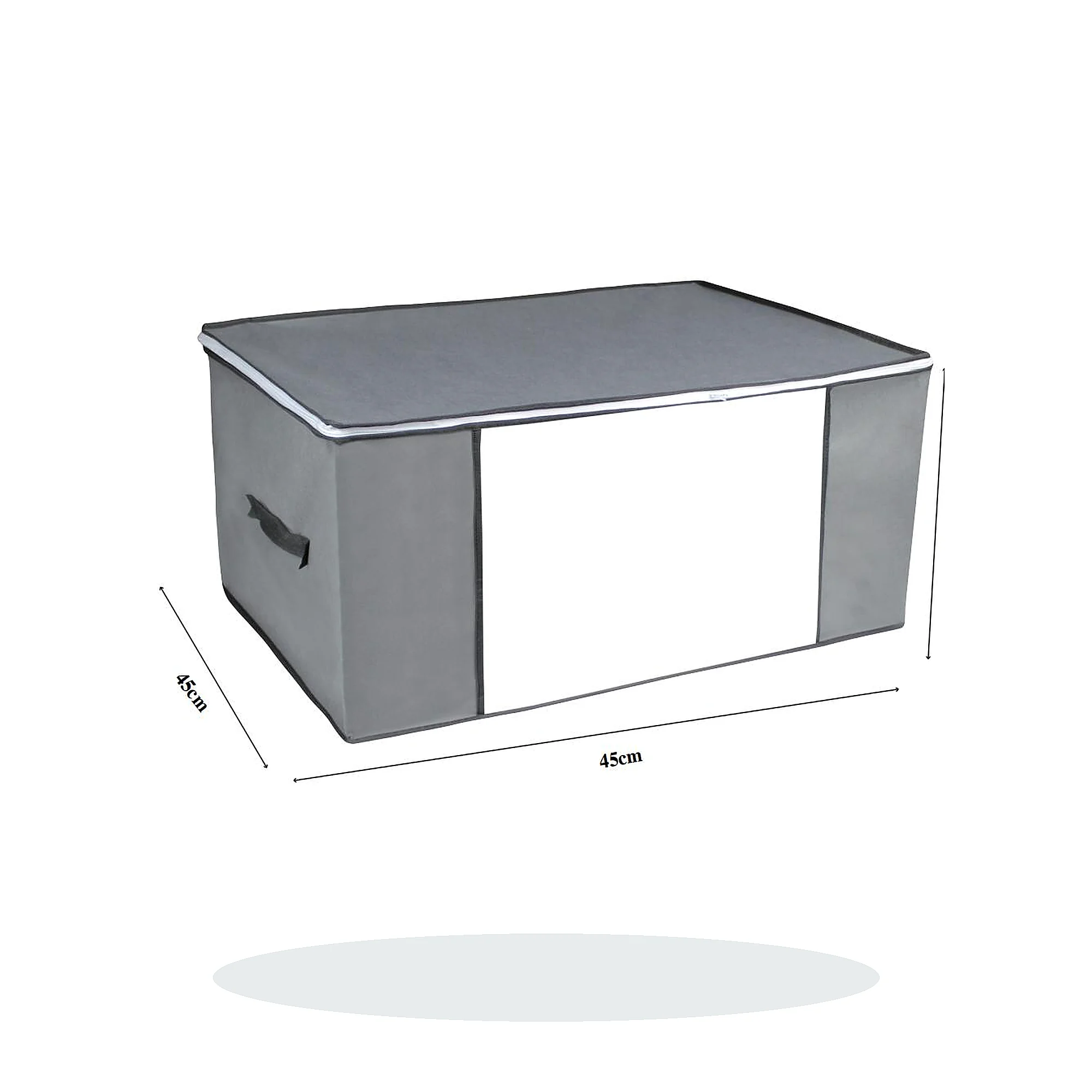 Bolsa Organizadora Gris con Ventana Frontal, 45 × 45 × 20 cm, 1 Unidad