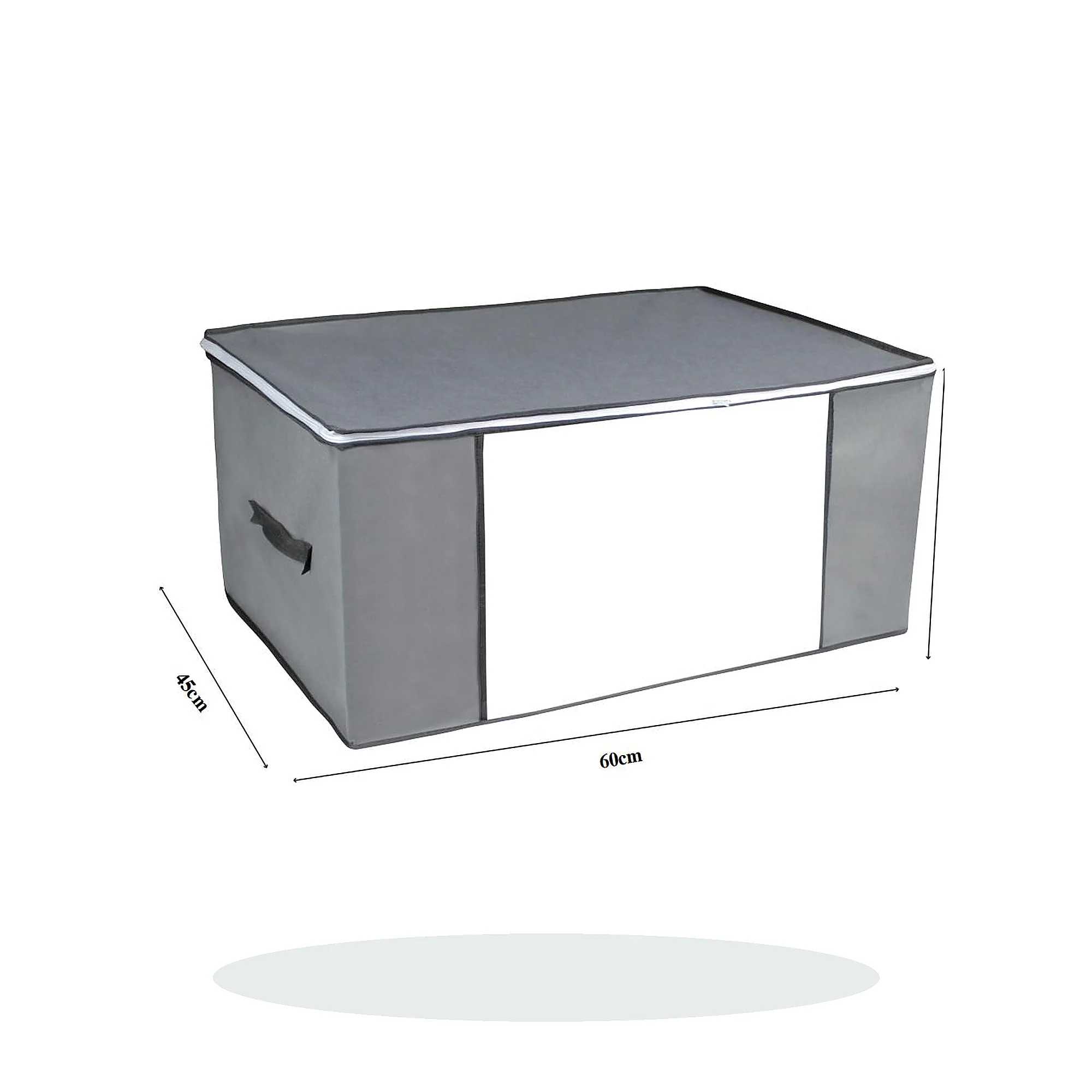 Bolsa Organizadora Grande Gris con Ventana, 60 × 45 × 30 cm, 1 Unidad