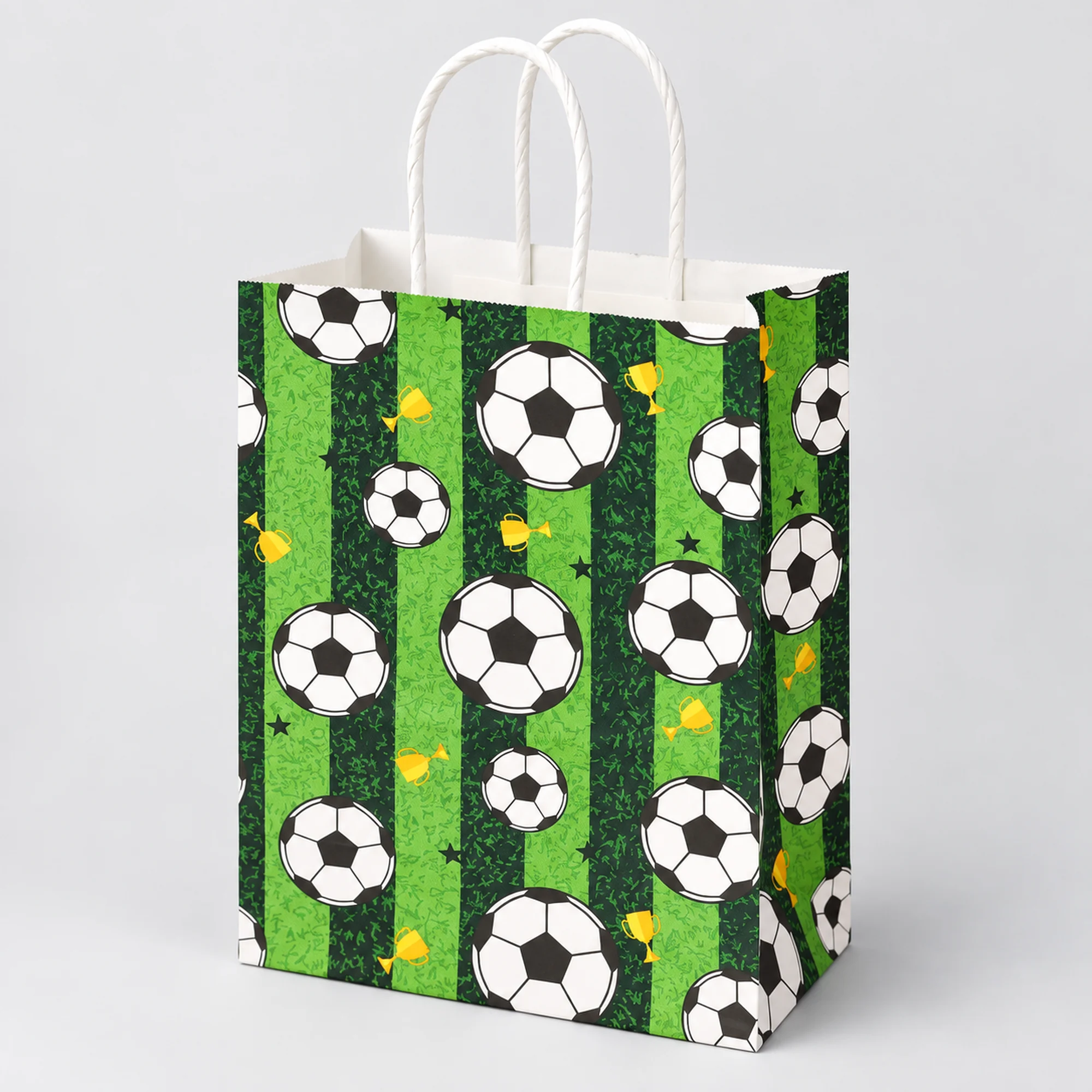 Bolsa de Regalo de Papel Deportiva Estampada con Diseño De Fútbol, 15 × 21 × 8 cm, Diseños Surtidos