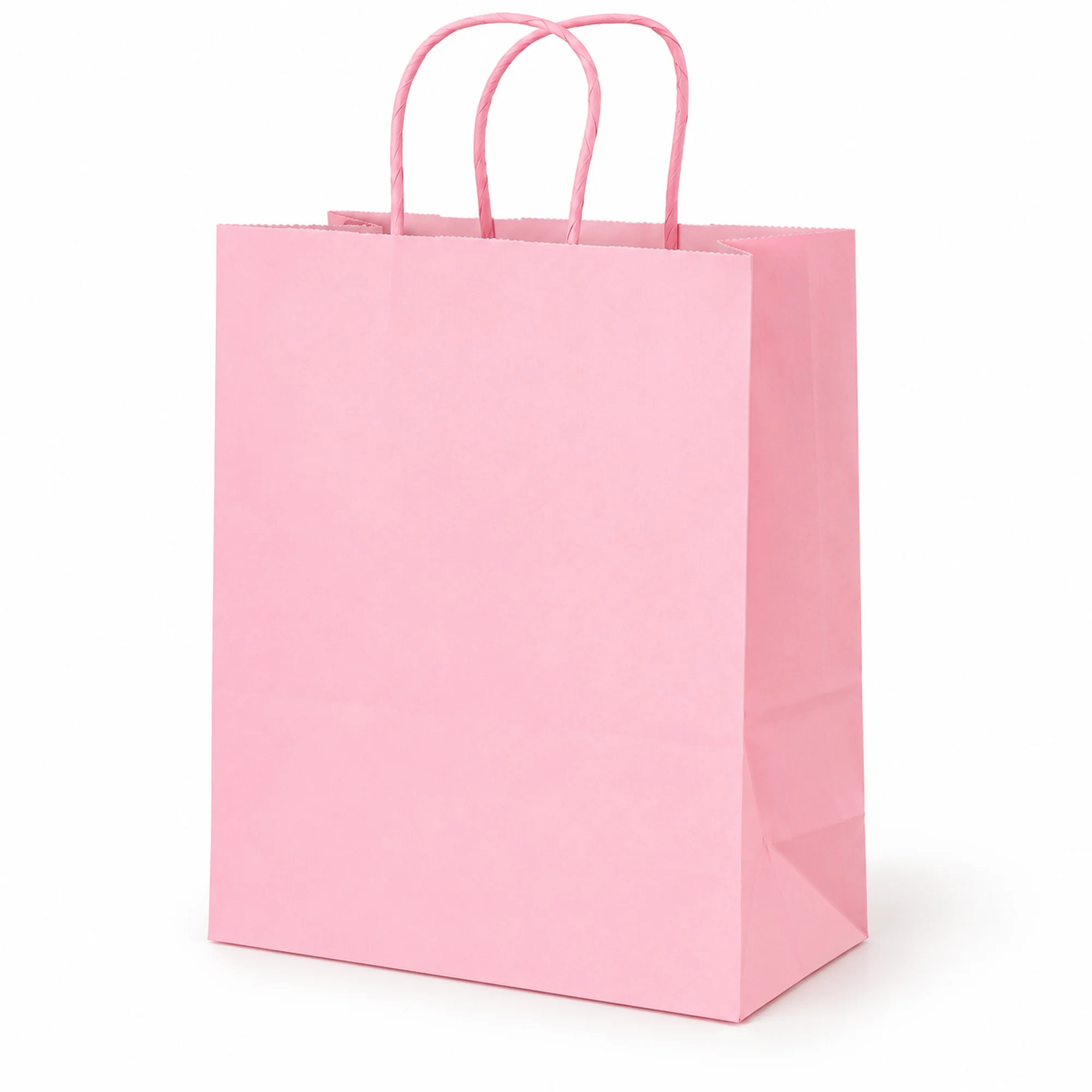 Bolsa de Regalo de Papel Liso con Asas Trenzadas, 22 × 27 × 11 cm, Colores Surtidos