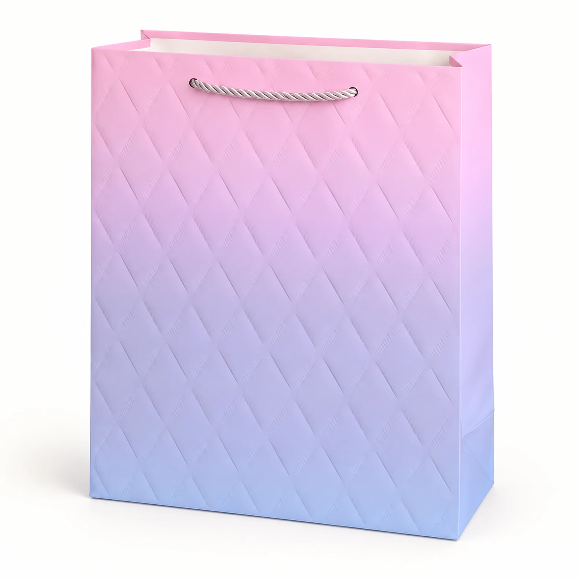 Bolsa de Regalo de Papel Texturizado con Asa de Cordón, 18 × 23 × 10 cm, Colores Surtidos