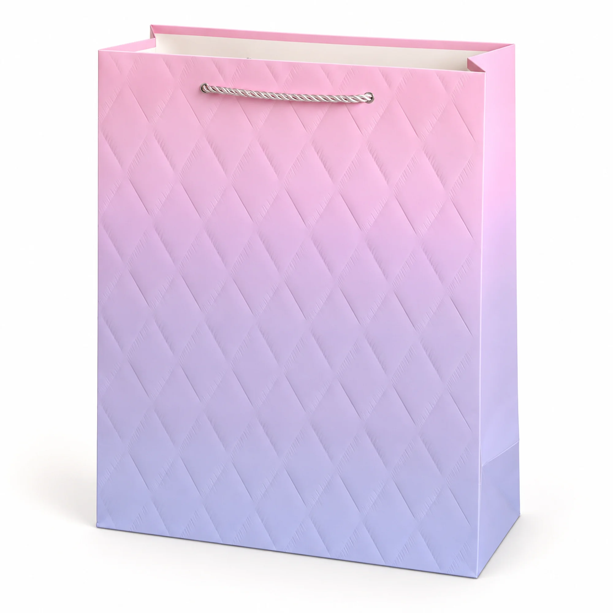 Bolsa de Regalo de Papel Texturizado con Asa de Cordón, 30 × 41,5 × 12 cm, Colores Surtidos