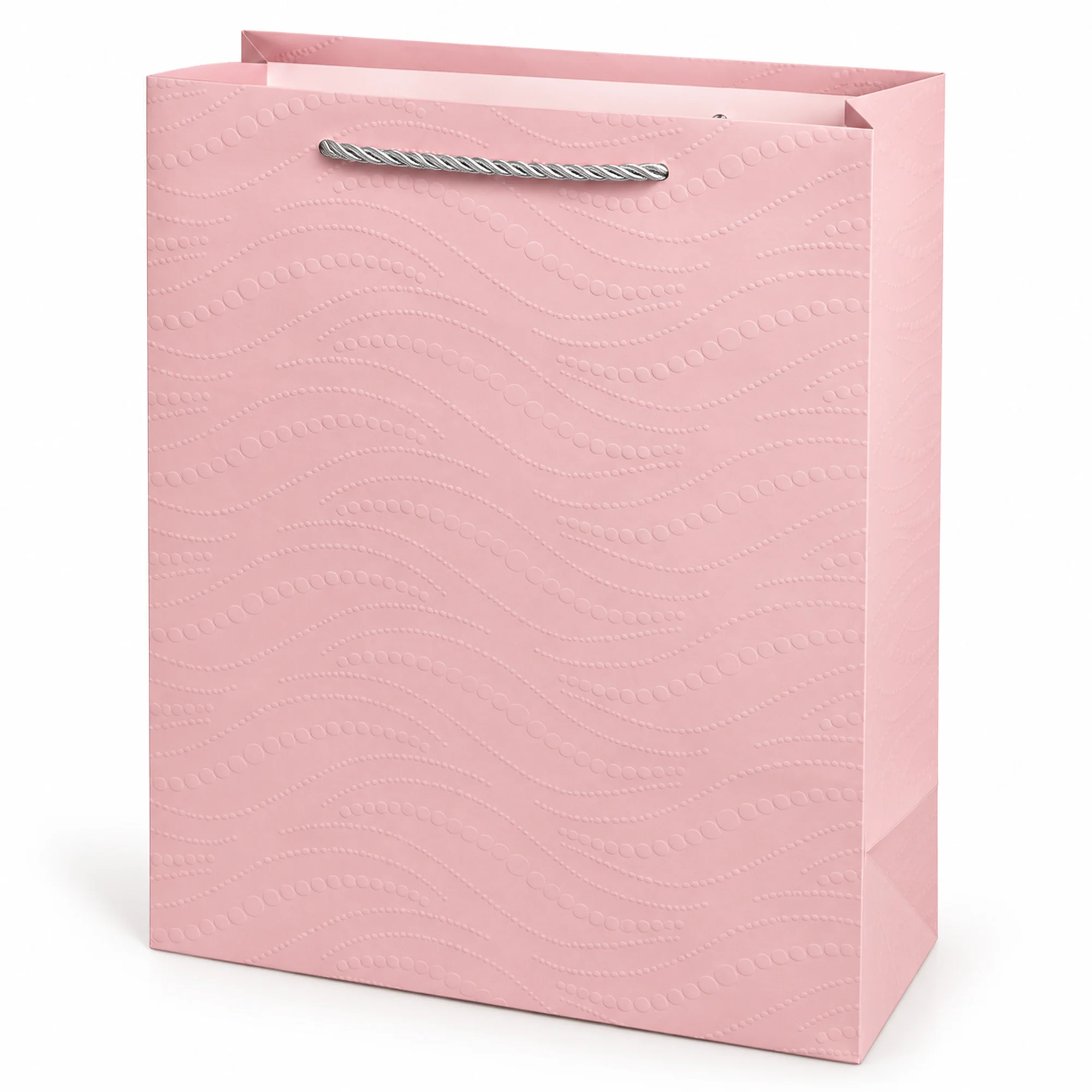Bolsa de Regalo de Papel Texturizado con Asa de Cordón, 30 × 41,5 × 12 cm, Colores Surtidos