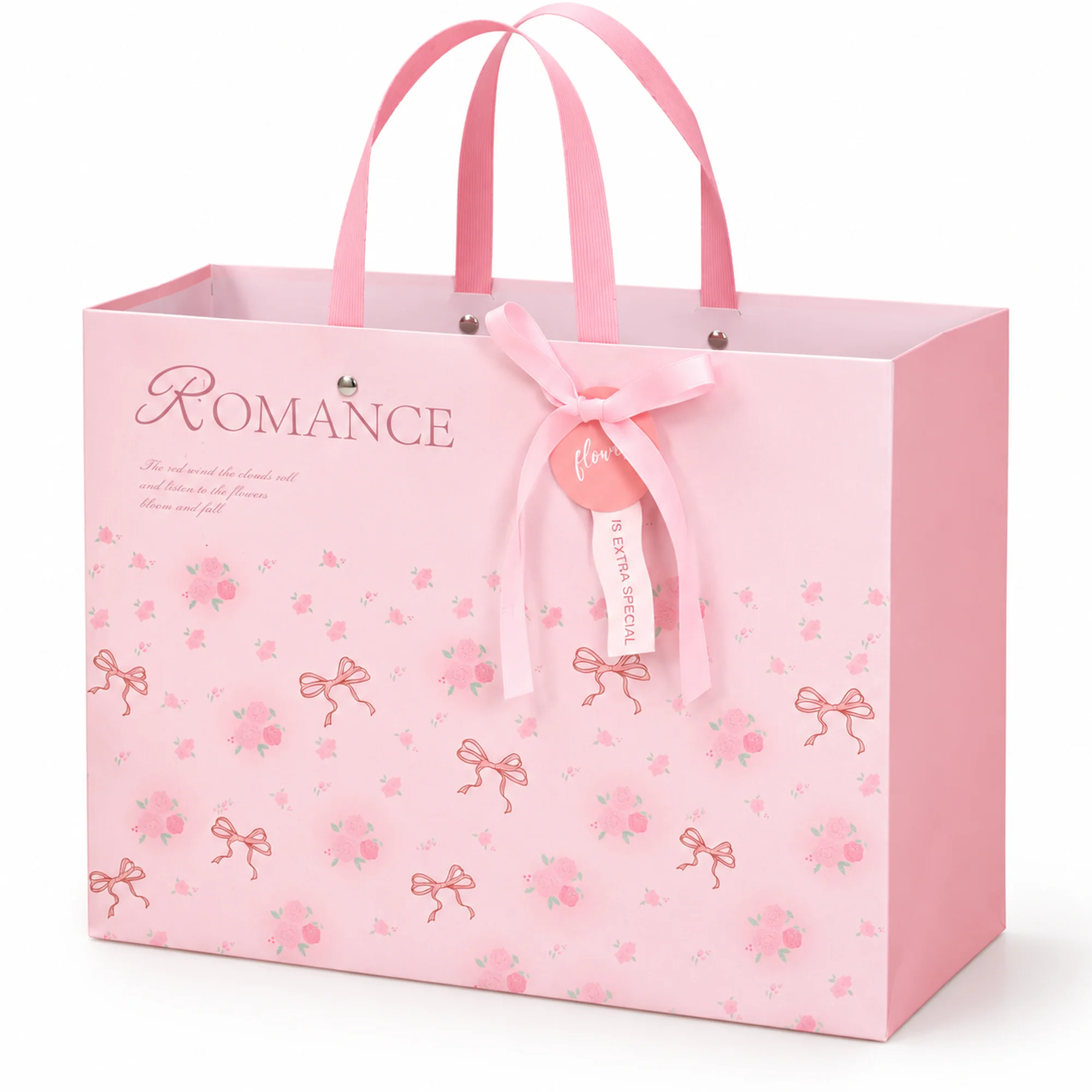 Bolsa de Regalo Rígida Romántica con Formato Extra Grande, 45 × 35 × 20 cm