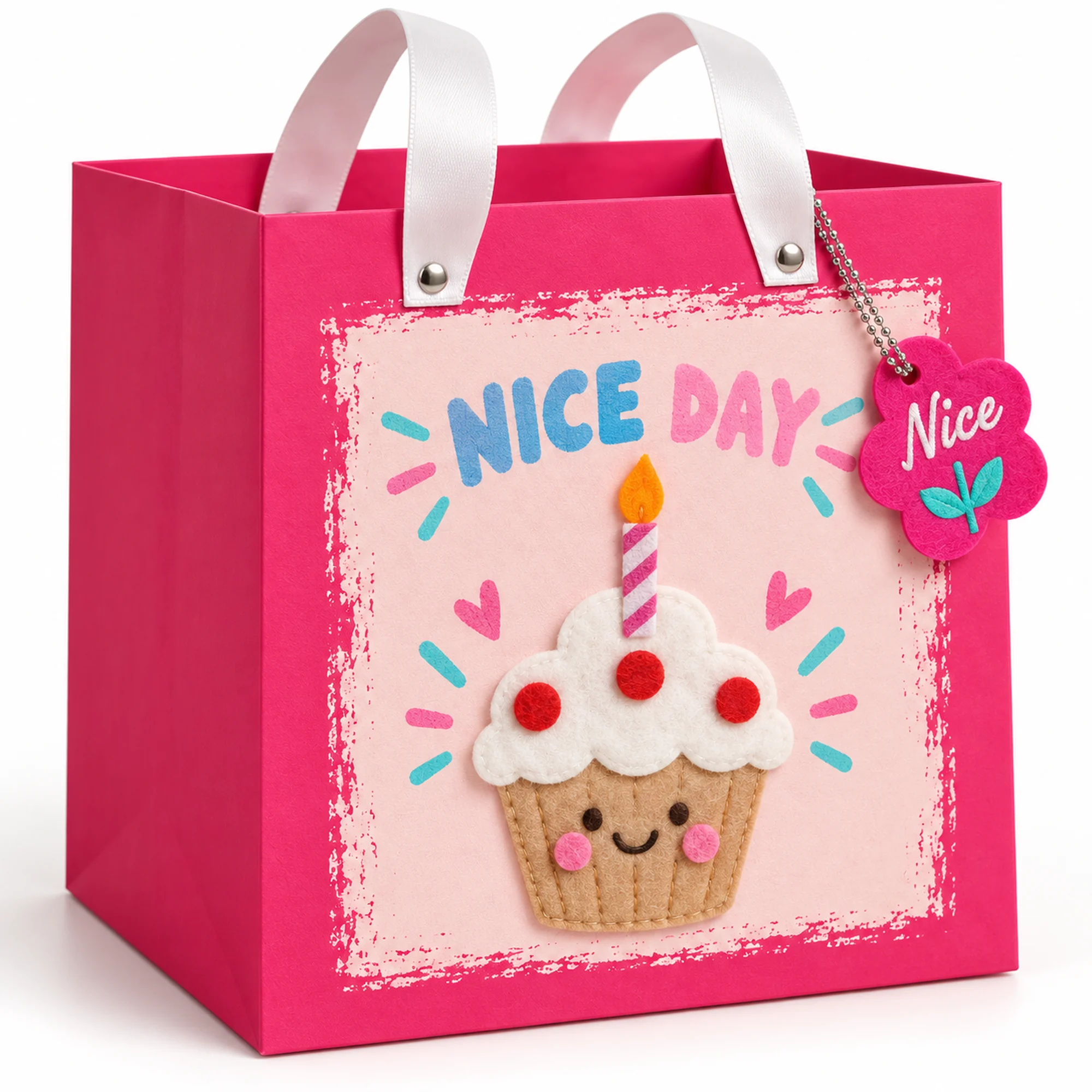 Bolsa de Regalo Rígida Profunda Con Cupcake con Formato Profundo Con Cupcake, 26 × 26 × 25 cm