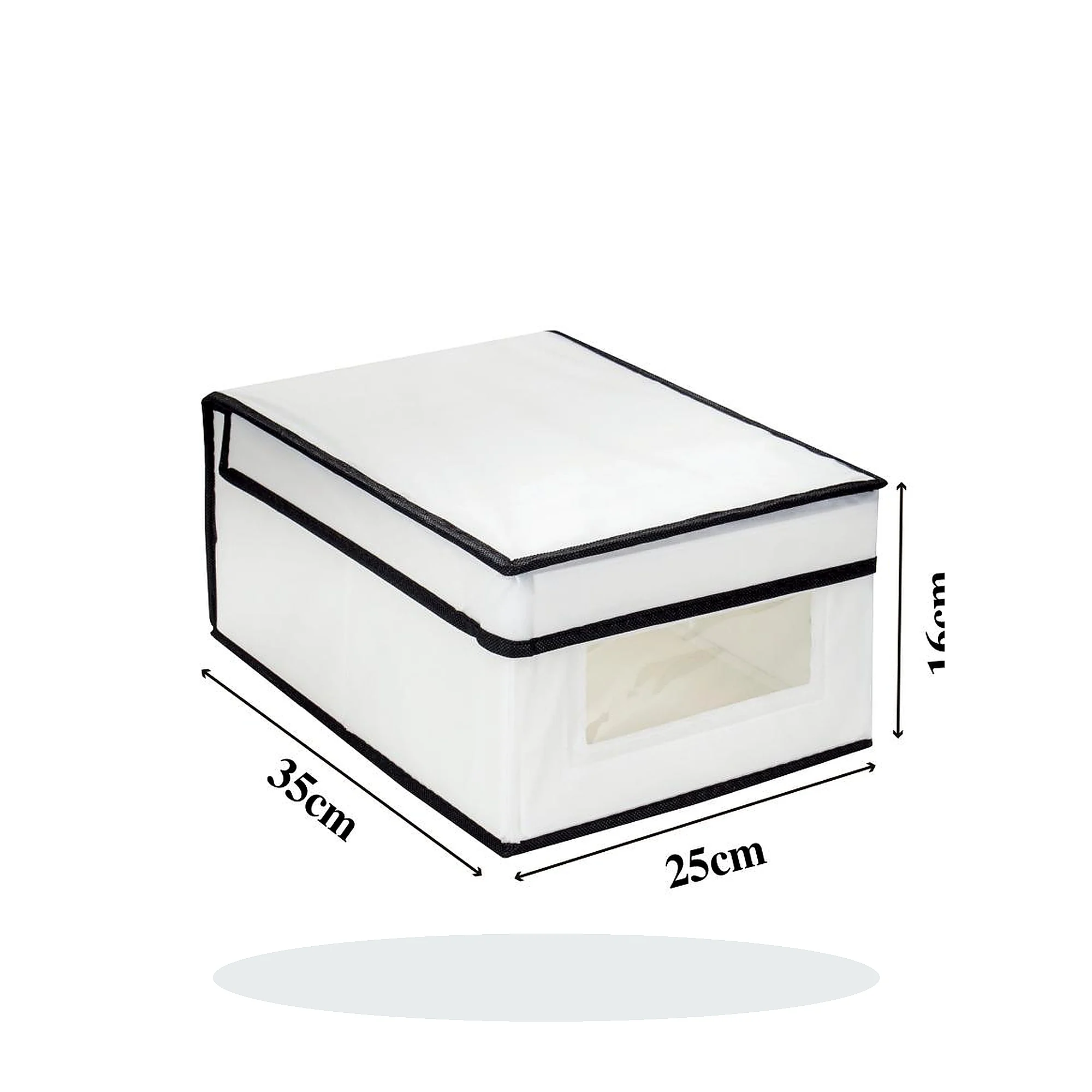 Caja organizadora con tapa y ventana de PEVA y PP, 25 × 35 × 16 cm, 1 Unidad