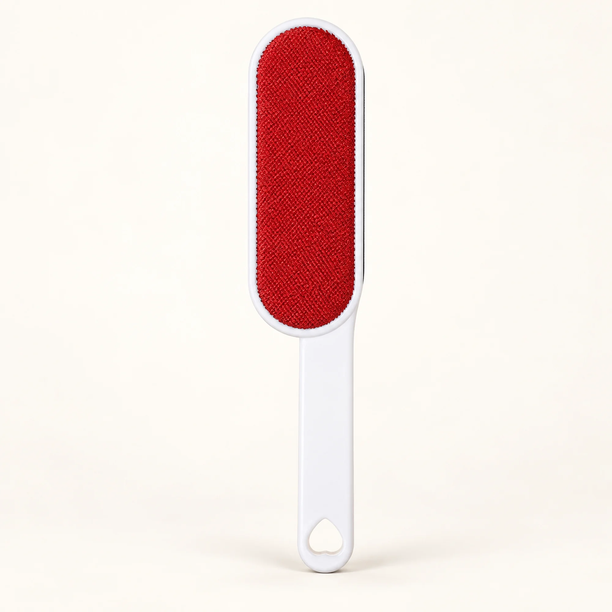 Cepillo Quitapelusas de Doble Cara, 25 cm, Blanco Con Caras Roja Y Negra