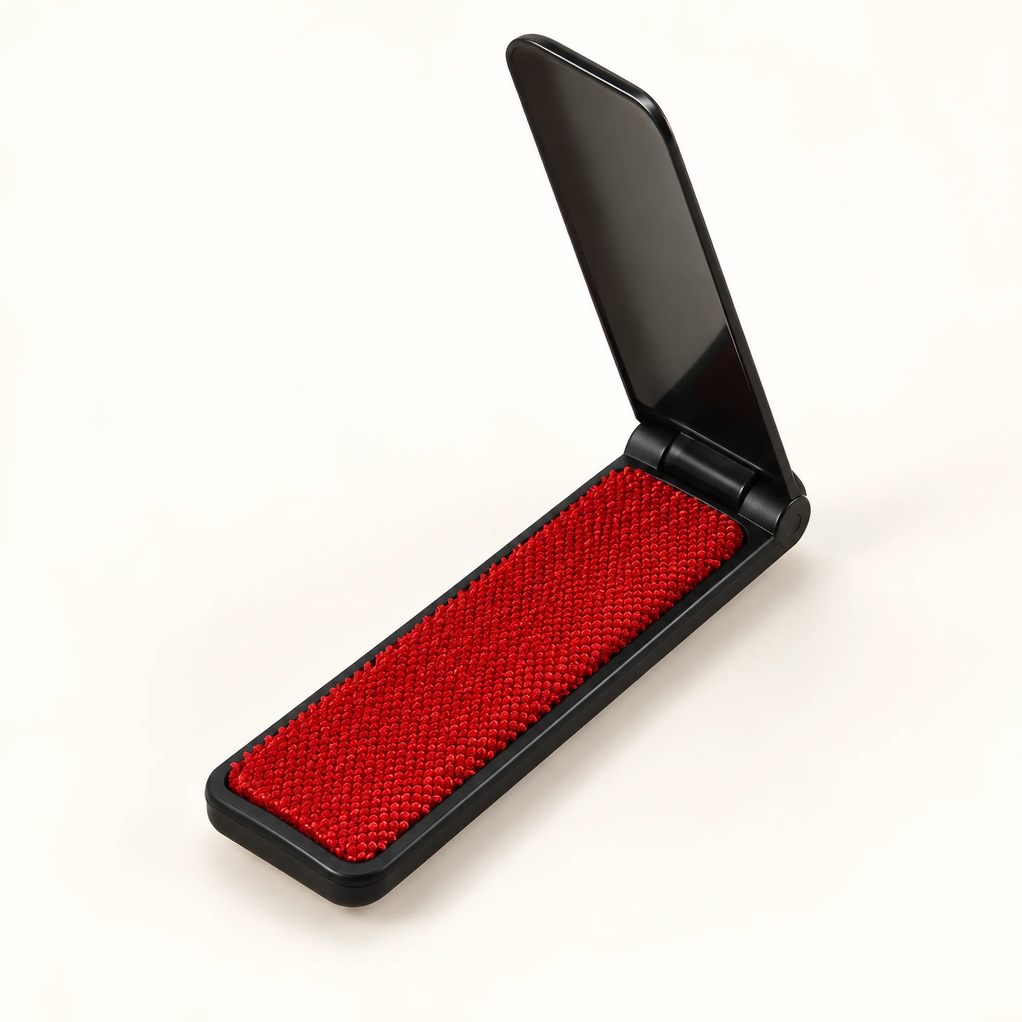 Cepillo Quitapelusas Plegable, 18,5 cm, Negro Con Almohadilla Roja